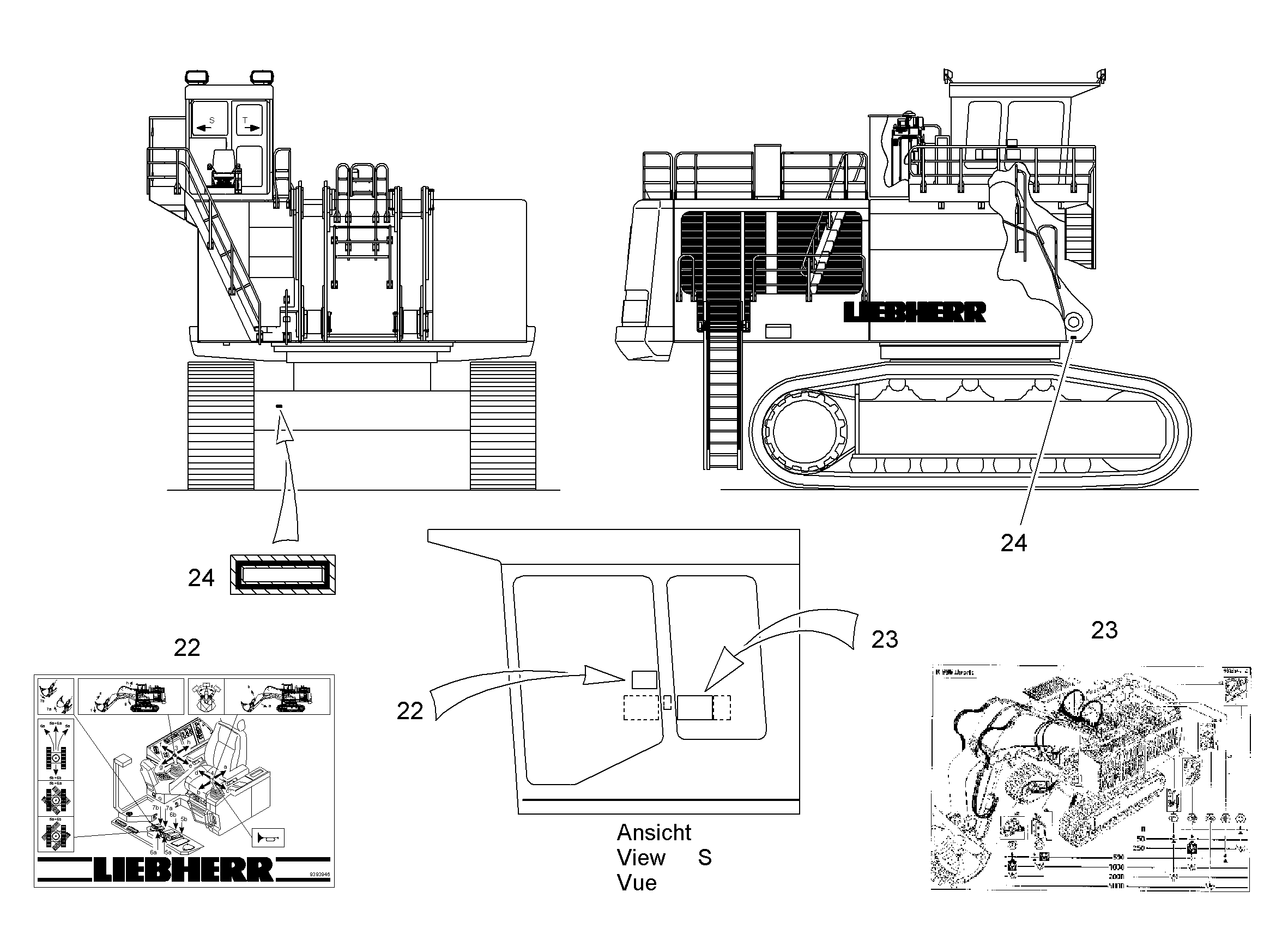 НАКЛЕЙКА СХЕМА СМАЗКИ SCHMIERPLAN R996LI 9393947 LIEBHERR