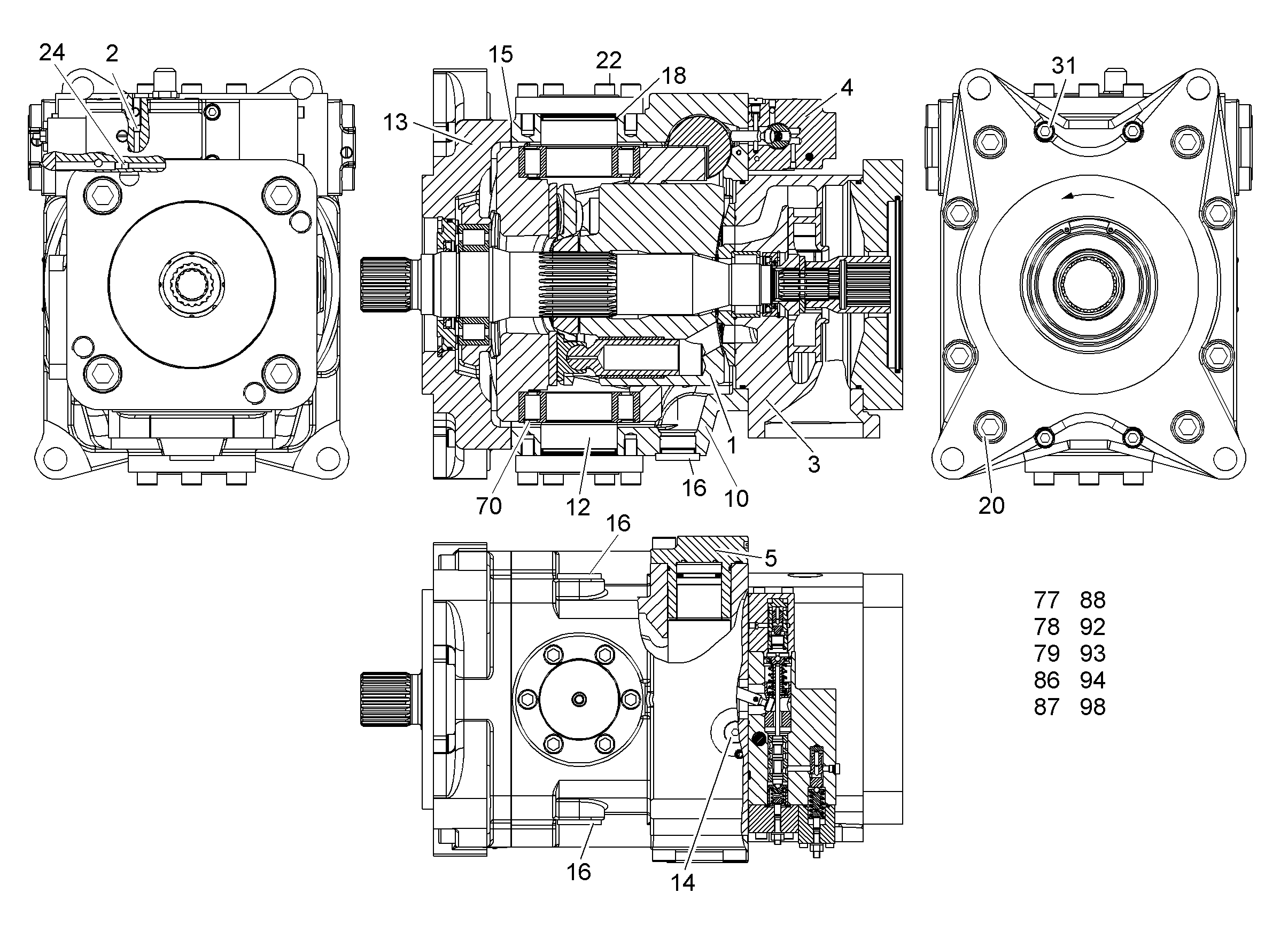 РЕМКОМПЛЕКТ ПРИВОДНОГО УЗЛА NG 250 9074261 LIEBHERR