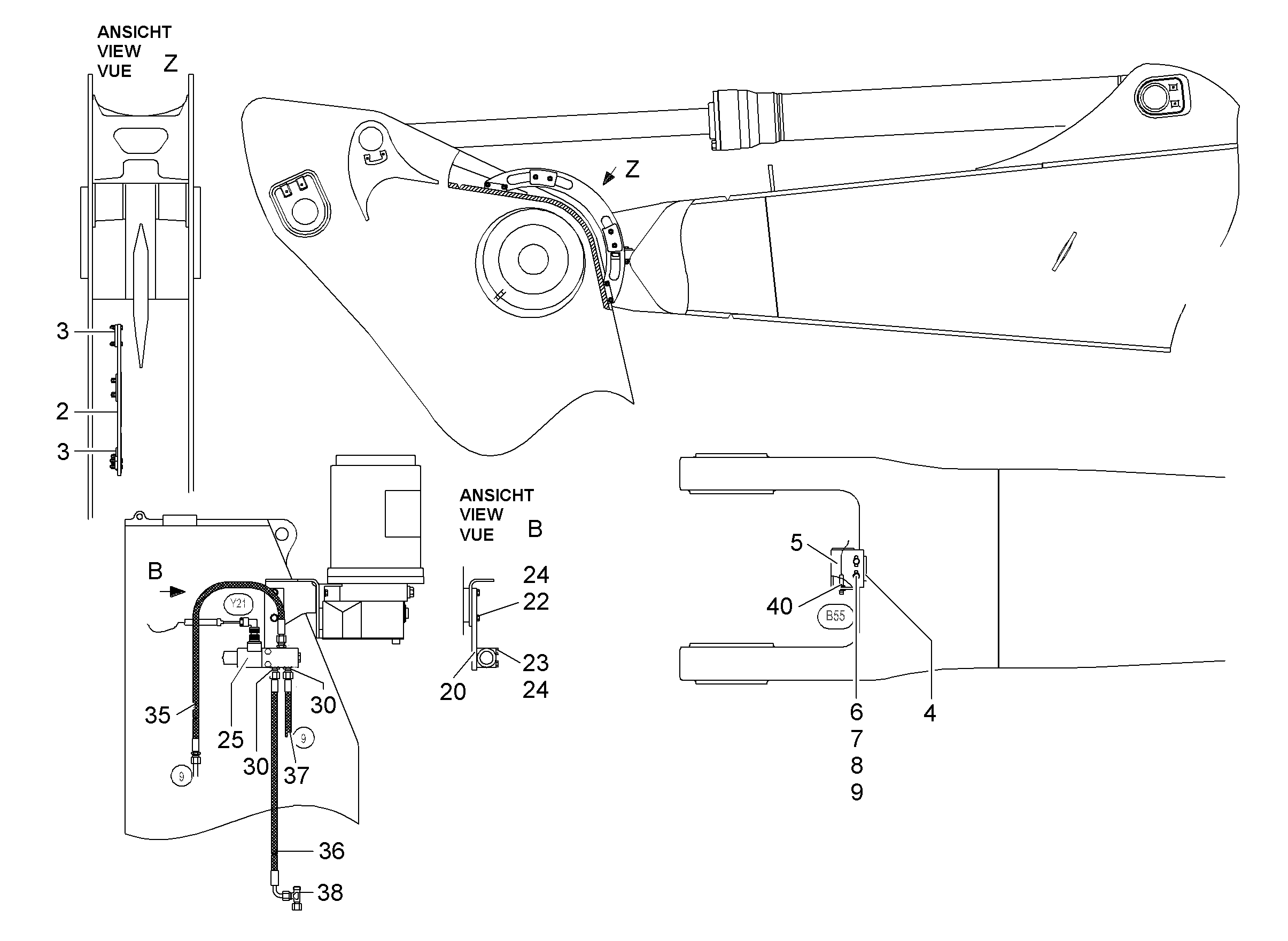 ОТКЛЮЧЕНИЕ ЦИЛИНДРА РУКОЯТИ 9010817 LIEBHERR