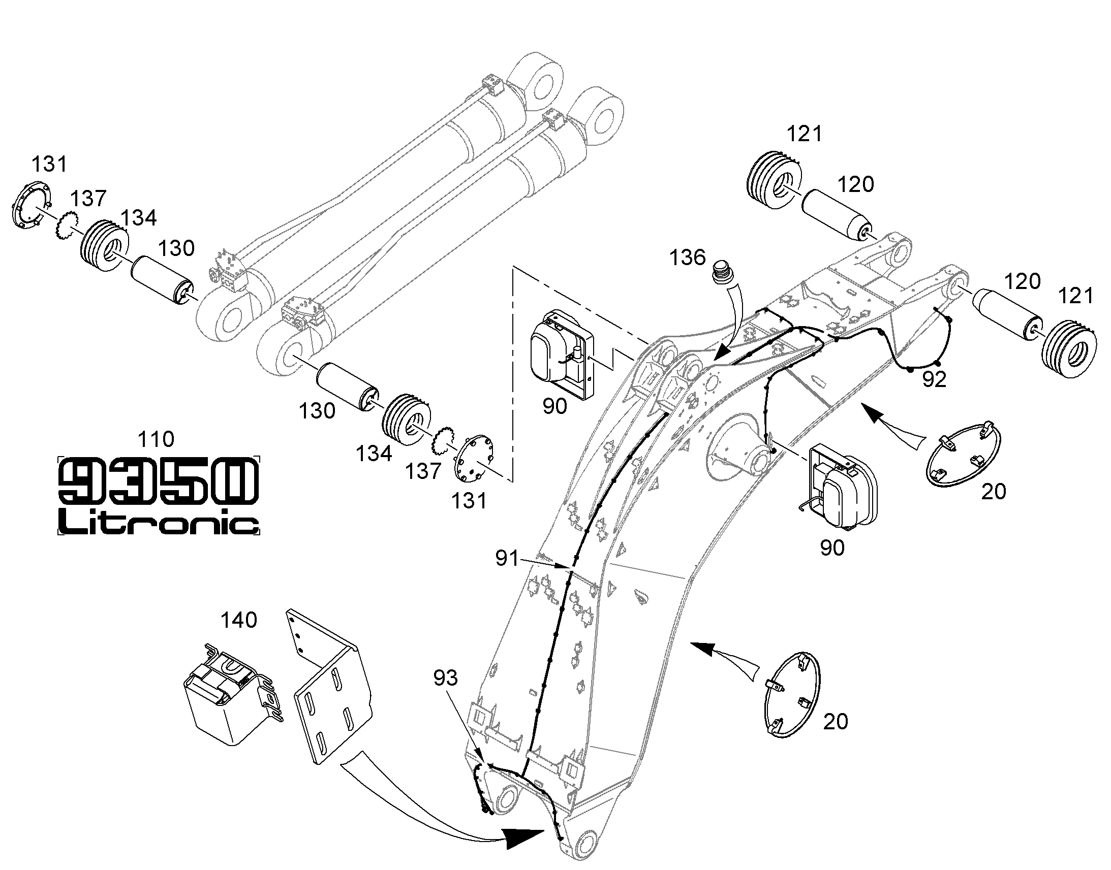 НАКЛЕЙКА 994 Litronic 1225mmX584mm 9356060 LIEBHERR