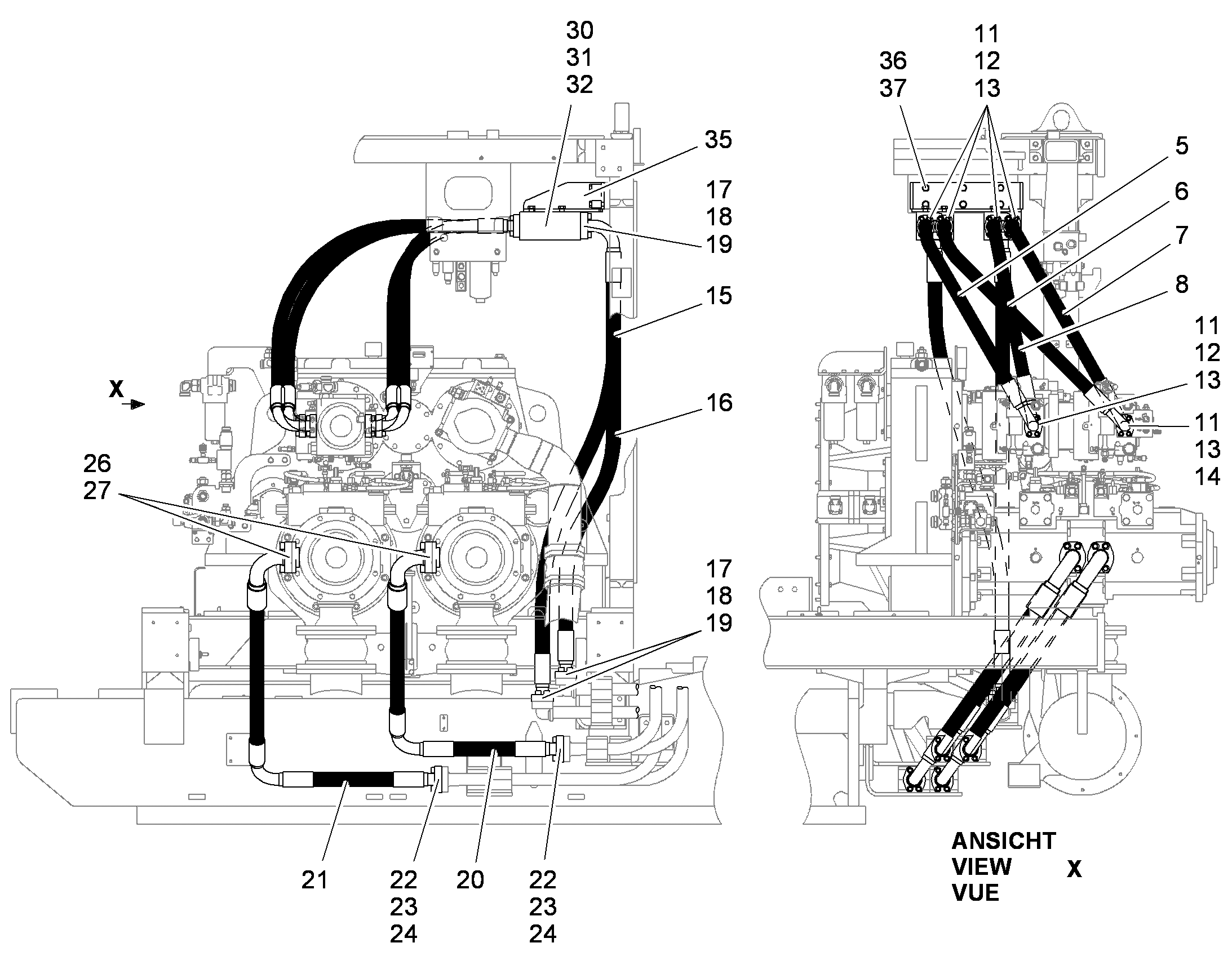 ШЛАНГ 40X2000 10001437 LIEBHERR