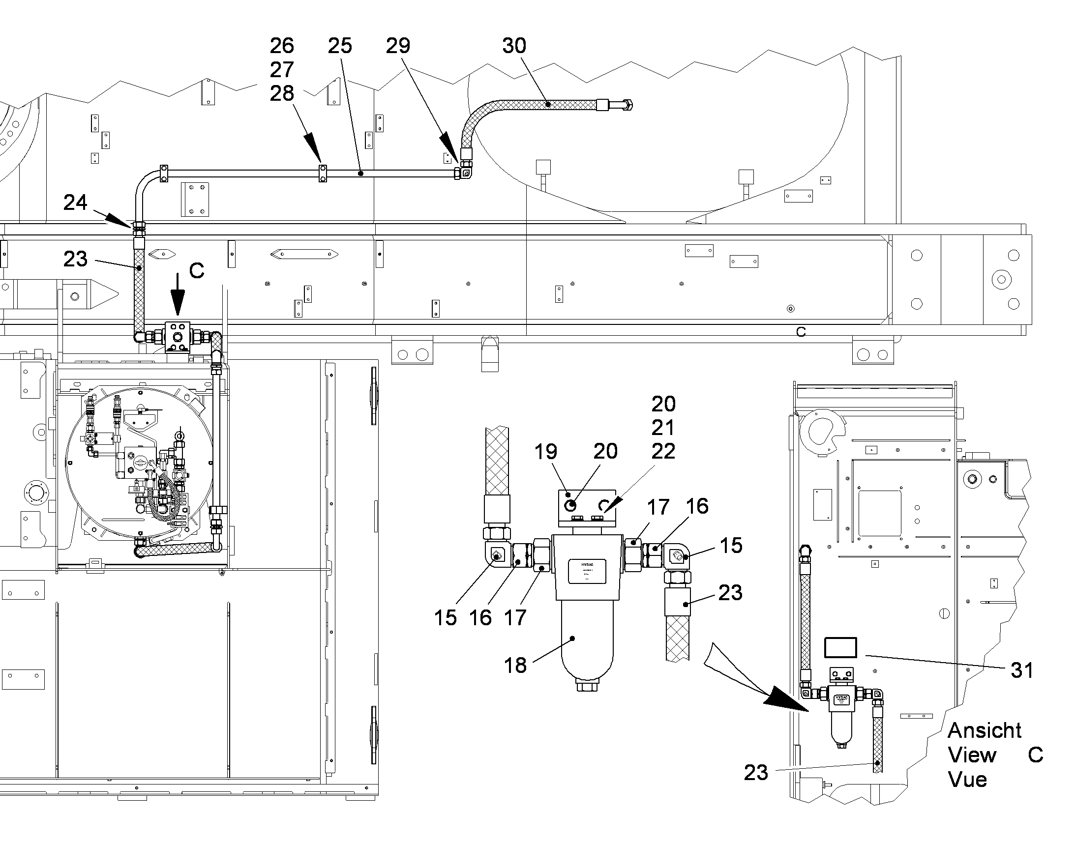ШЛАНГ 25X950 10000159 LIEBHERR
