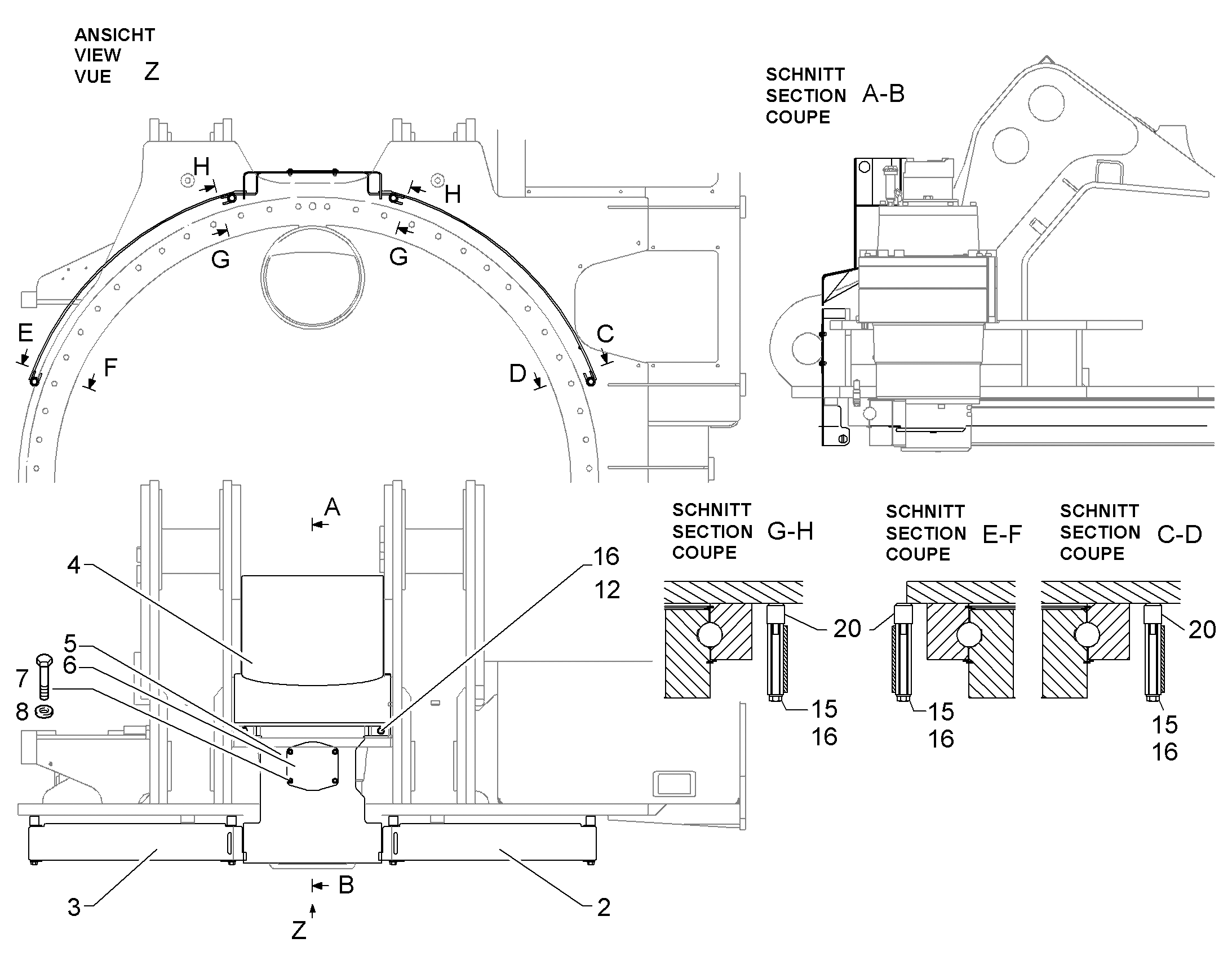 МЕХАНИЗМ ПОВОРОТА - ЗАЩИТА 10392597 LIEBHERR
