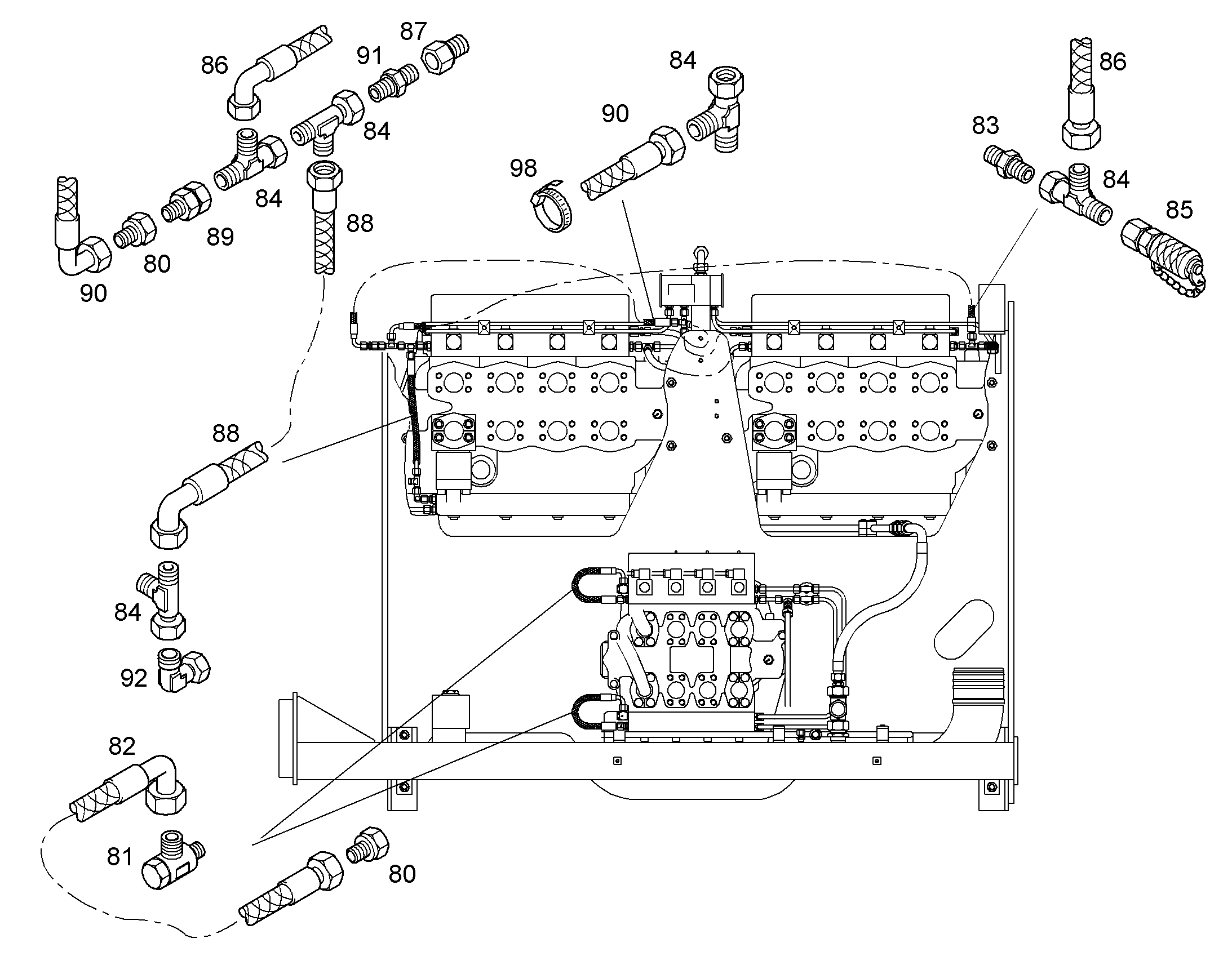 ШЛАНГ УПРАВЛЕНИЯ 8X430 7016508 LIEBHERR