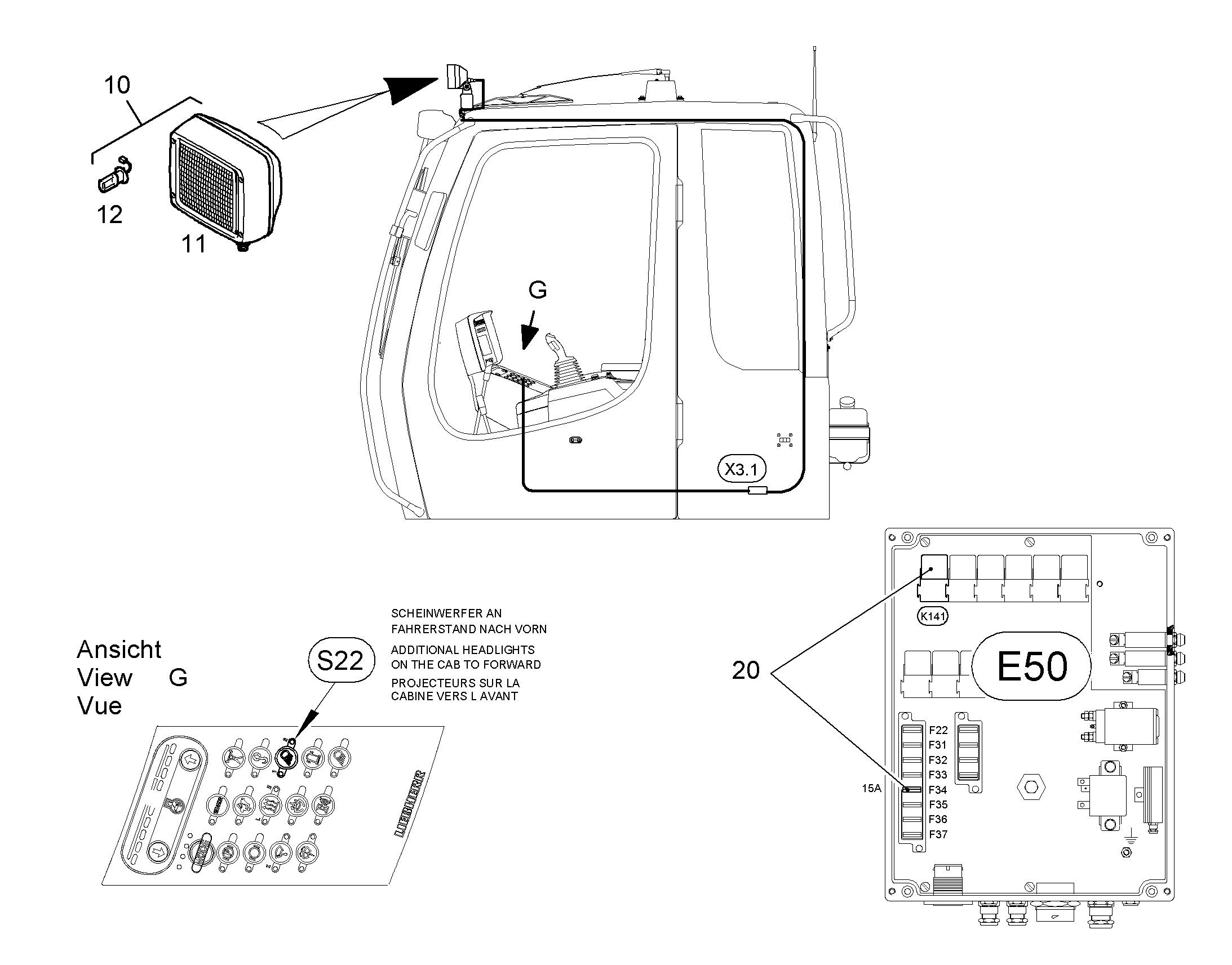ПРОЖЕКТОР ДОПОЛНИТЕЛЬНЫЙ 10021387 LIEBHERR