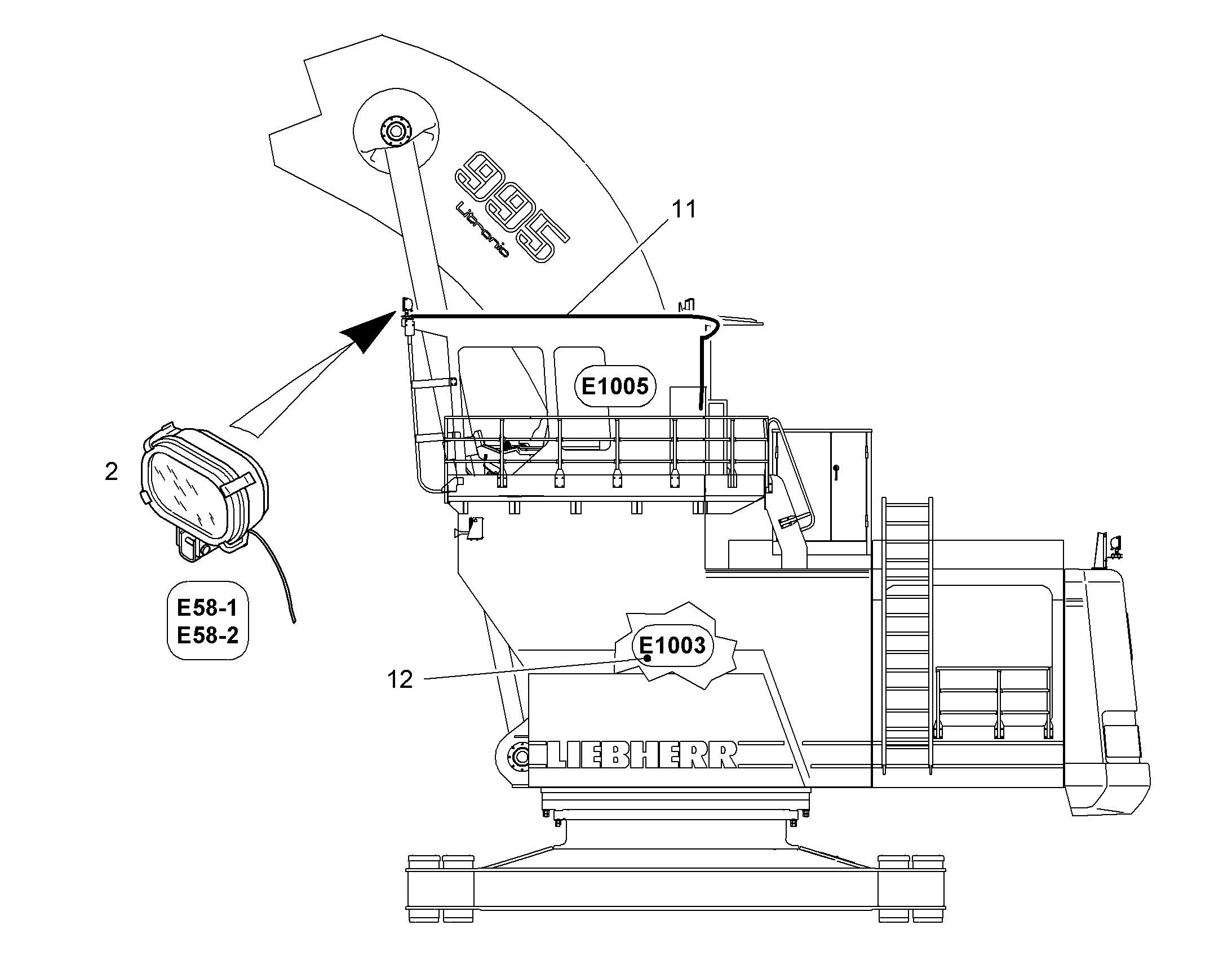 КОМПЛЕКТ КАБЕЛЕЙ 4 1,25mm² OHNE 10114216 LIEBHERR