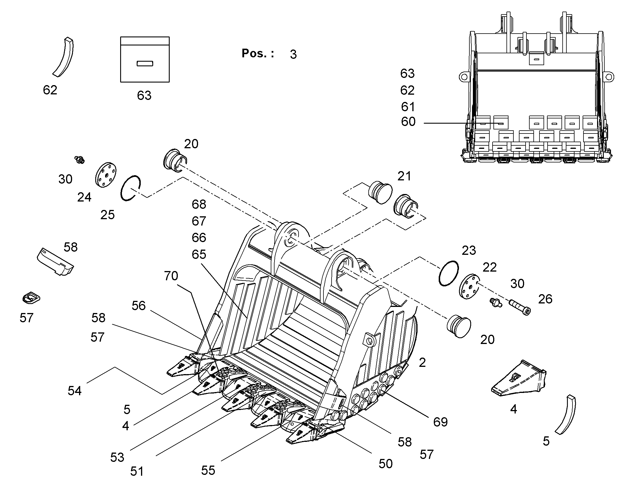 ЛОПАТА ОБРАТНАЯ 10043447 LIEBHERR