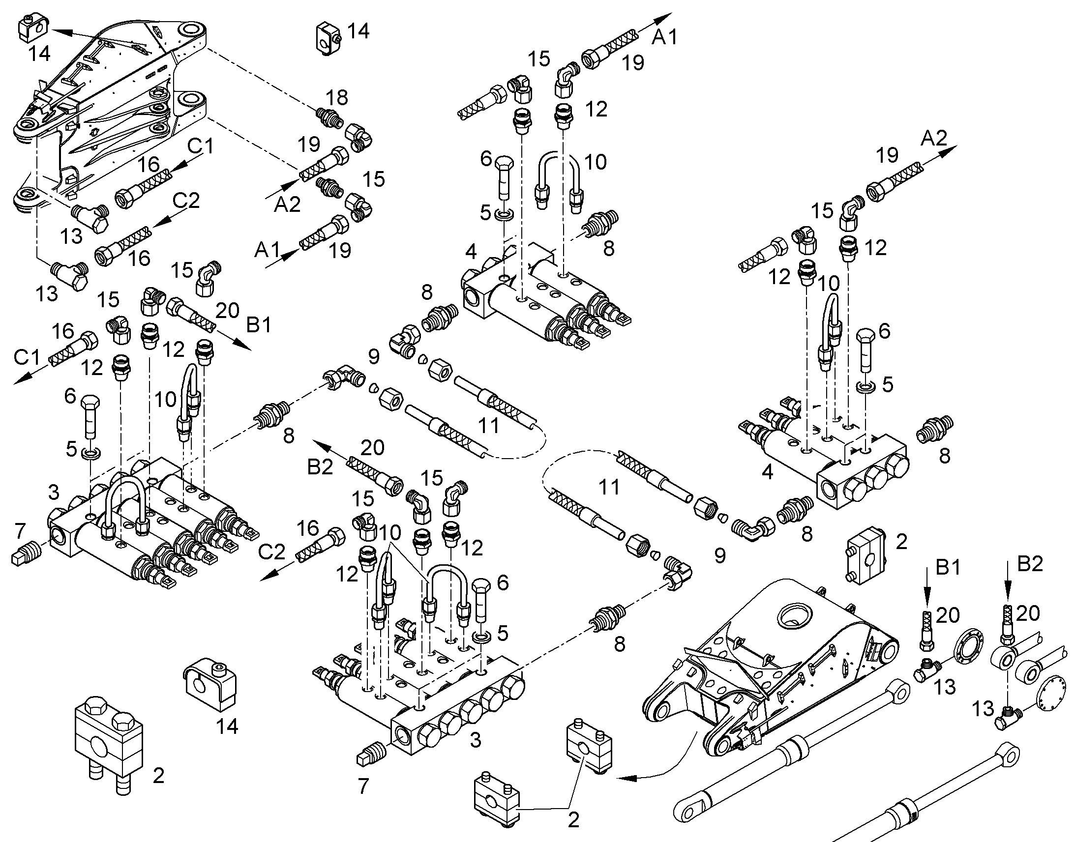 ХОМУТ ТРУБЫ В СБОРЕ 9364236 LIEBHERR