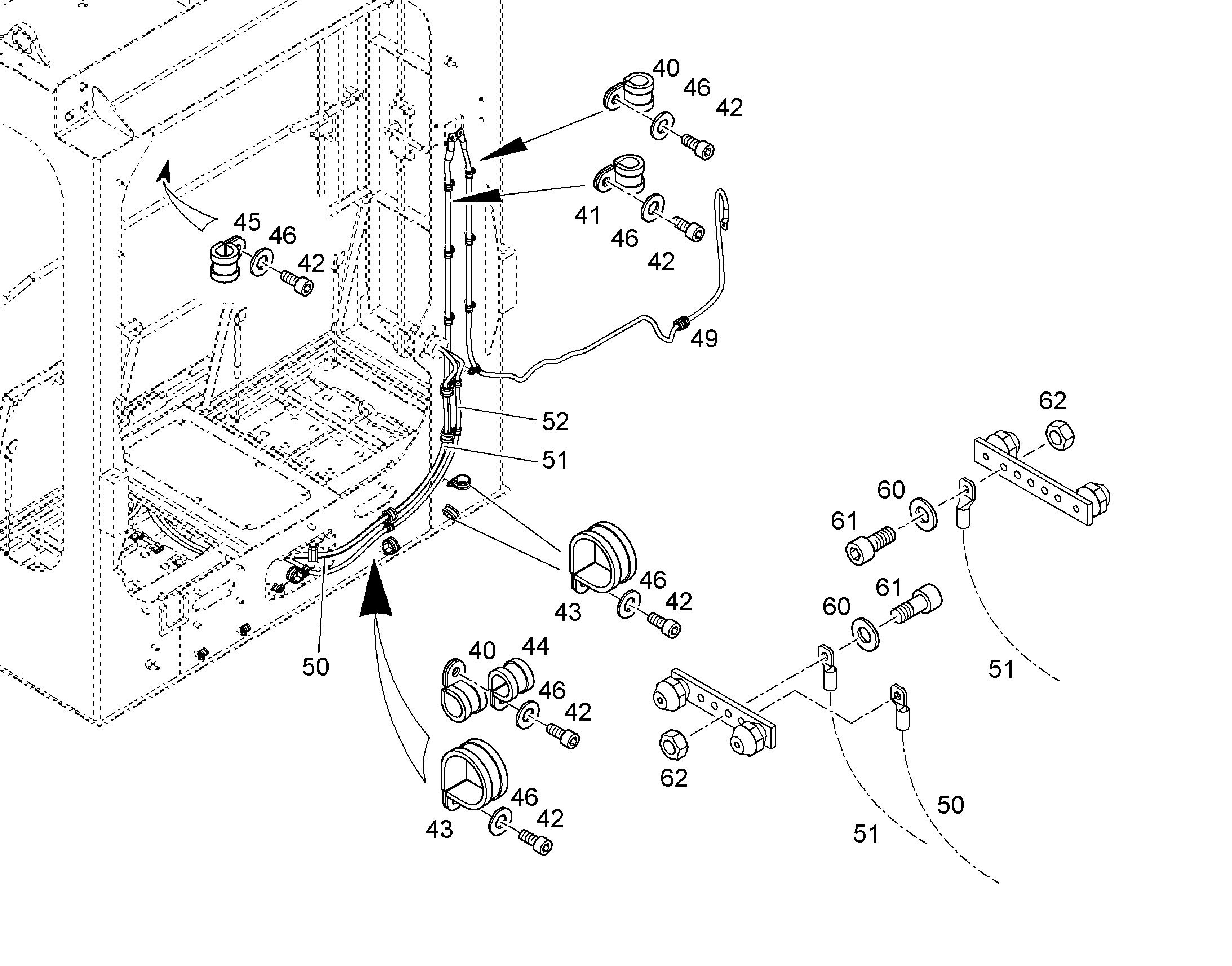КОМПЛЕКТ ПРОВОДОВ МОЩНОСТЬ X356/X351 10094203 LIEBHERR