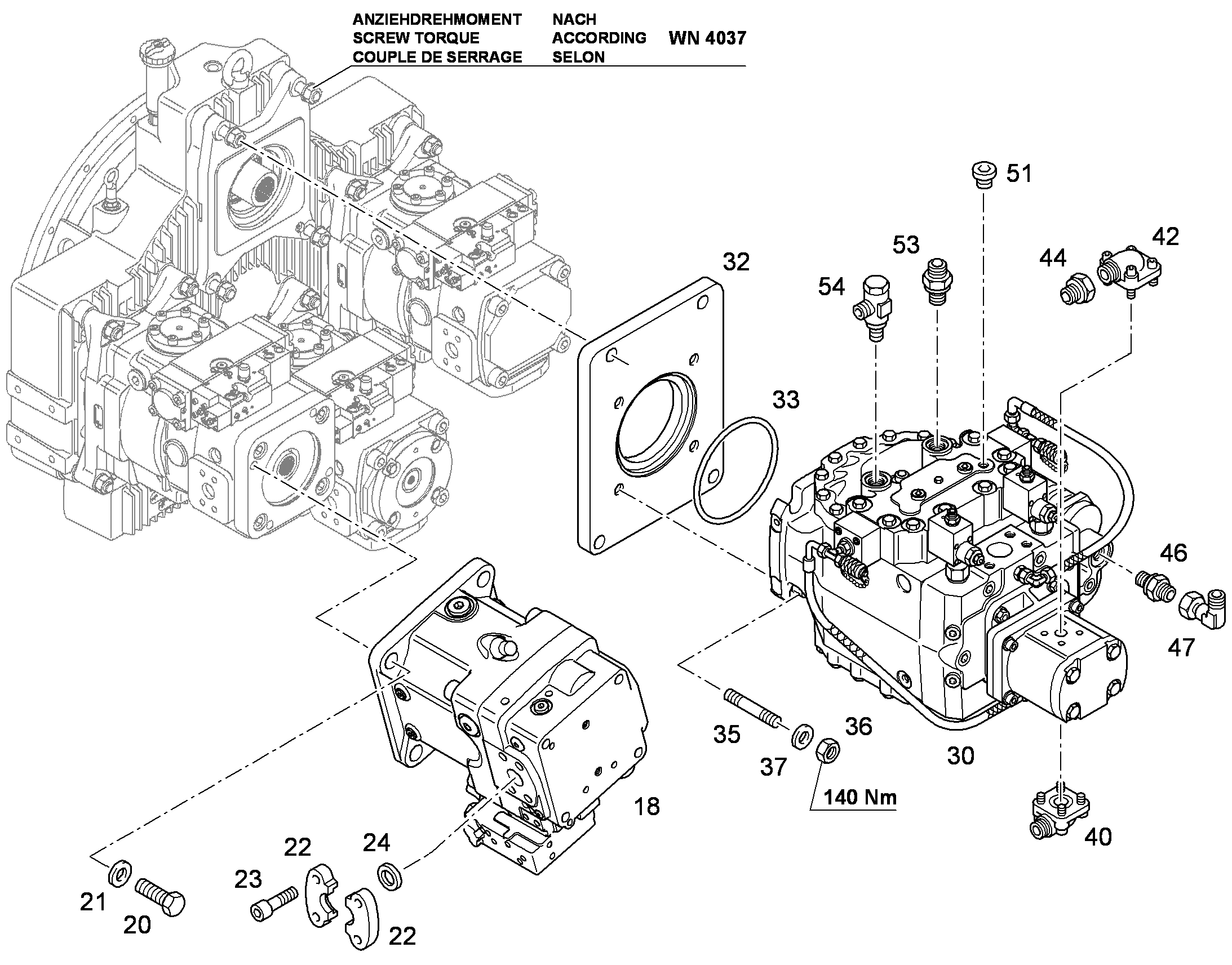 КОМПЛ.ДЕТ.НАСОСА ПОВ.МЕХ.A4V56 11071754 LIEBHERR