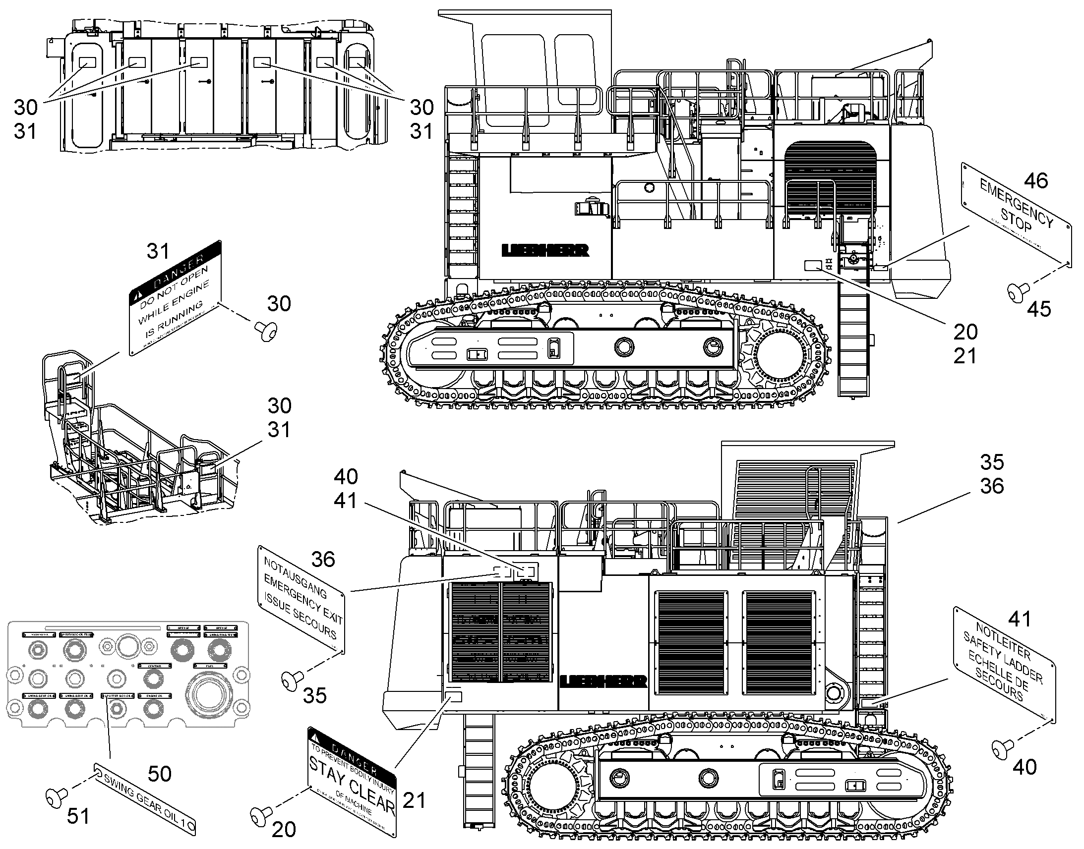 ТАБЛИЧКИ ПОЛОЖЕНИЯ ЕЭС 11mmX 9872681 LIEBHERR