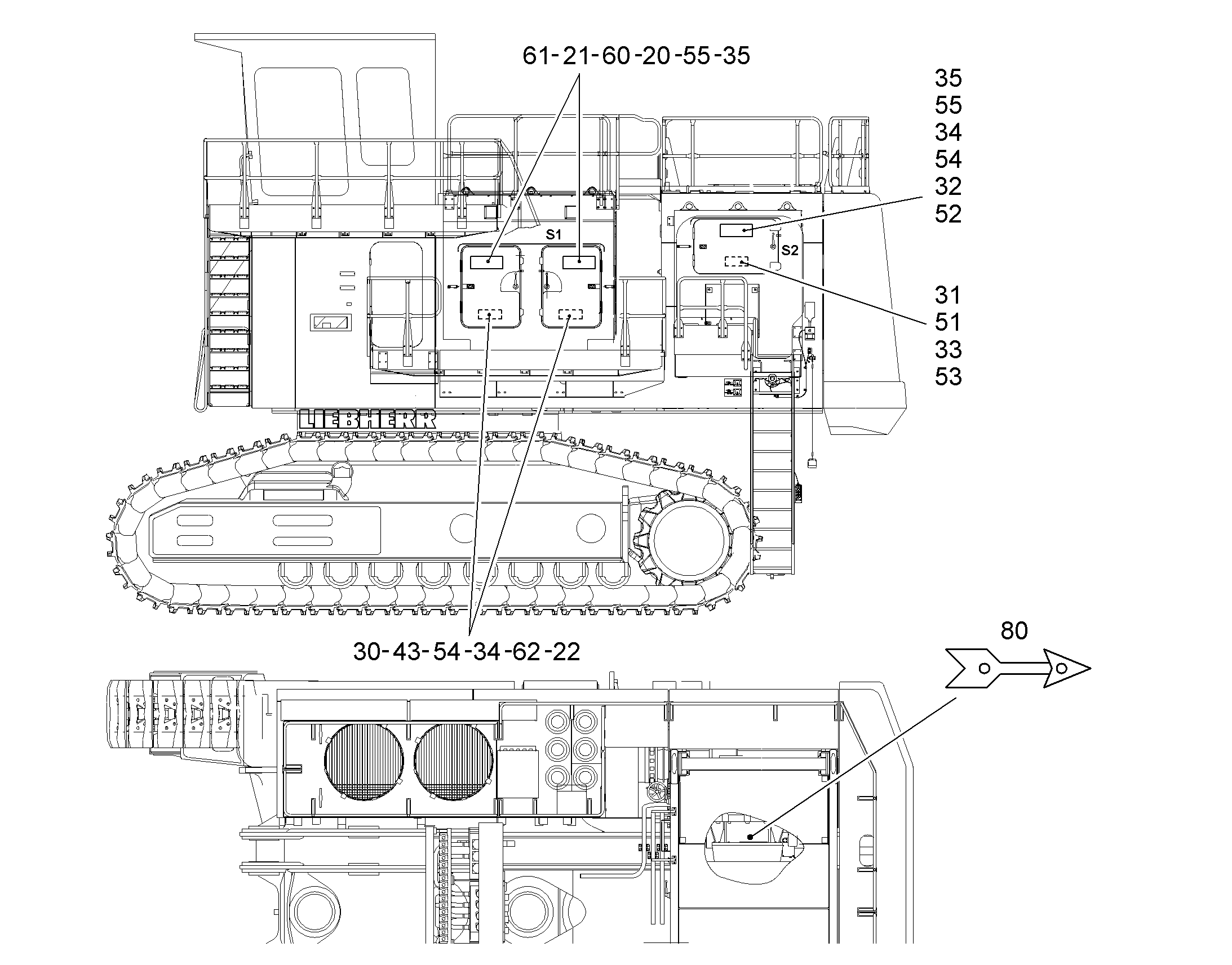 ЗНАК ПРЕДУПРЕЖДАЮЩИЙ 10061208 LIEBHERR