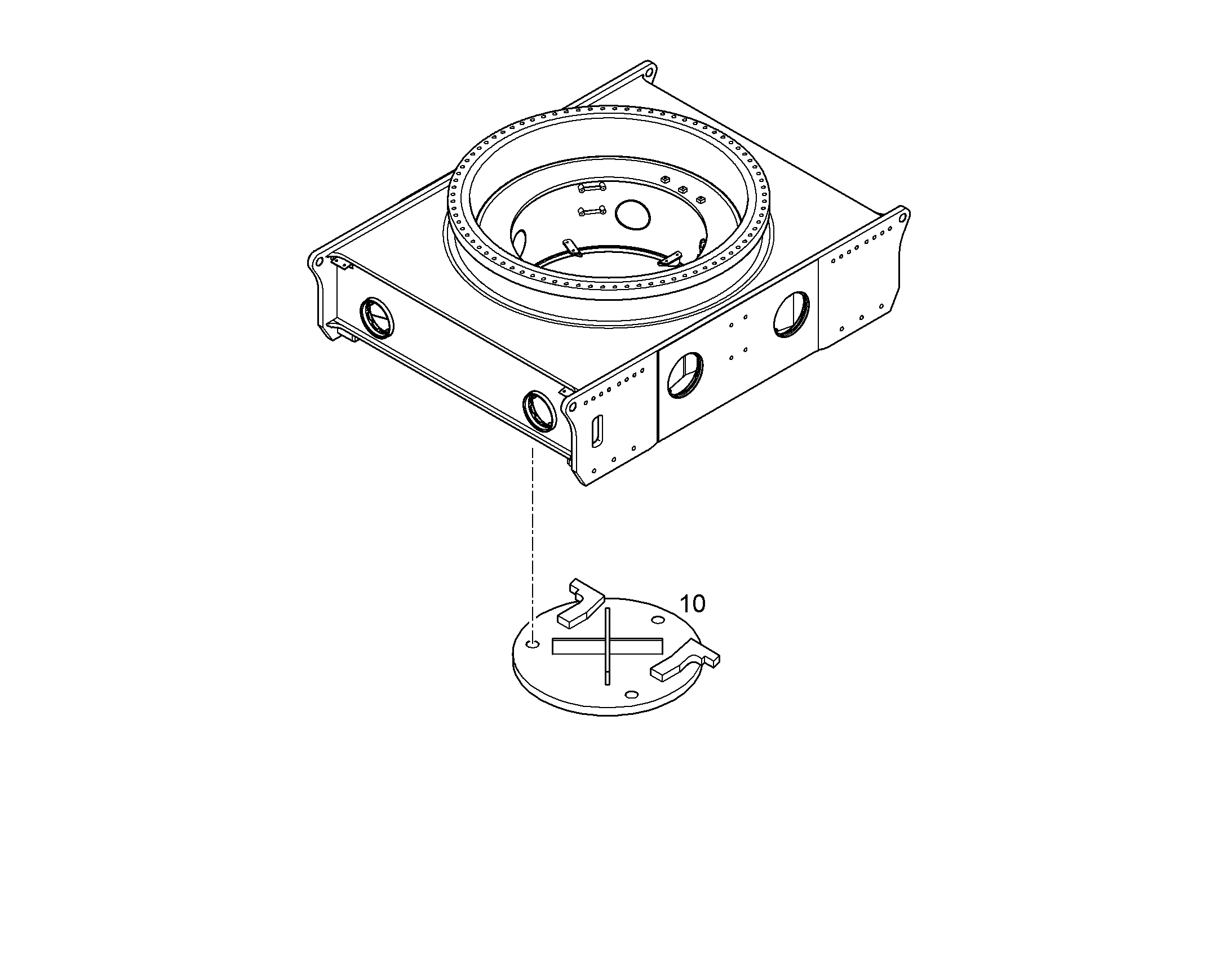 LOWER COVERING CENTRE PIECE 11076746 LIEBHERR