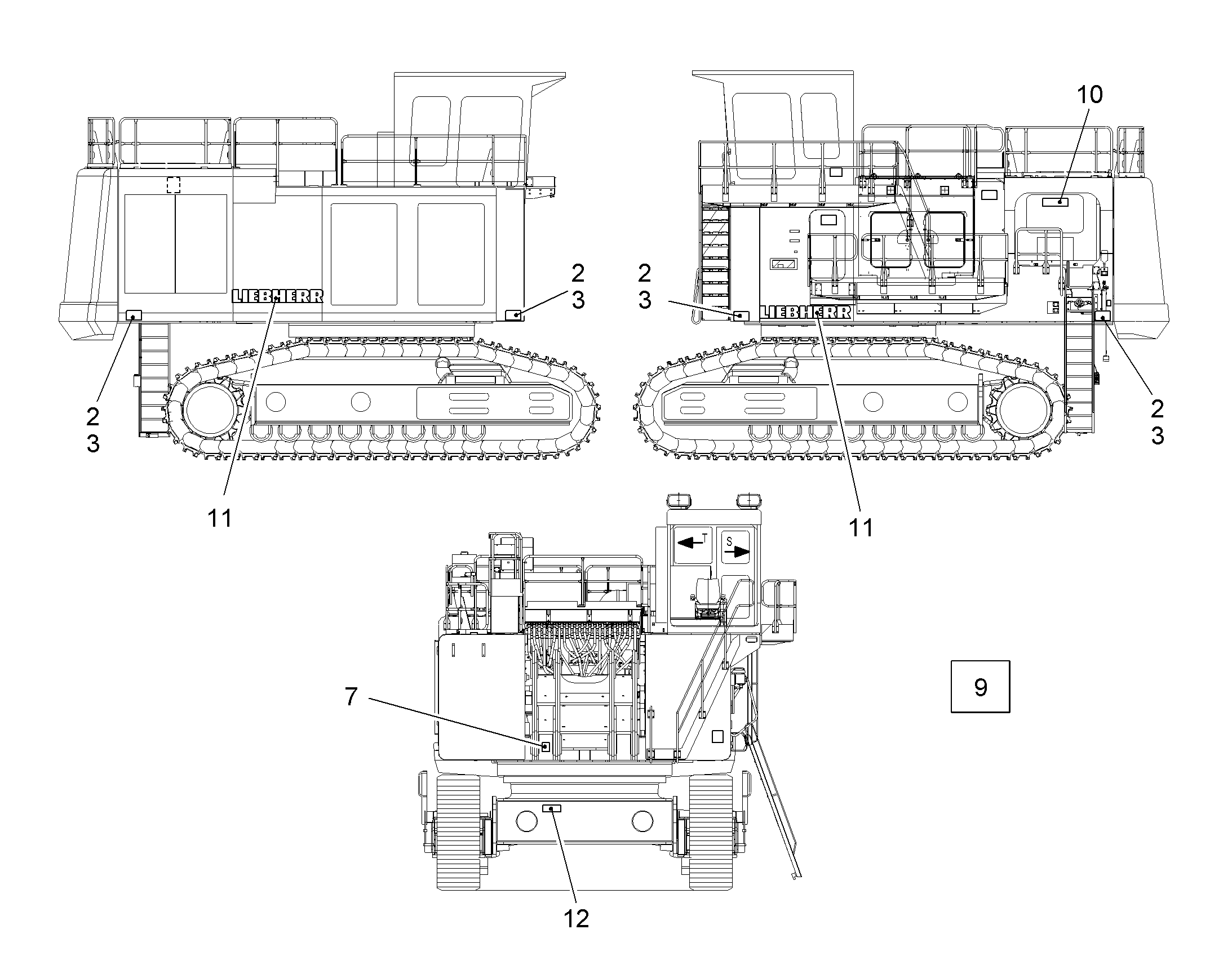 ЭЛЕКТР. ПРЕДУПРЕЖДАЮЩИЕ ЩИТЫ 10060602 LIEBHERR