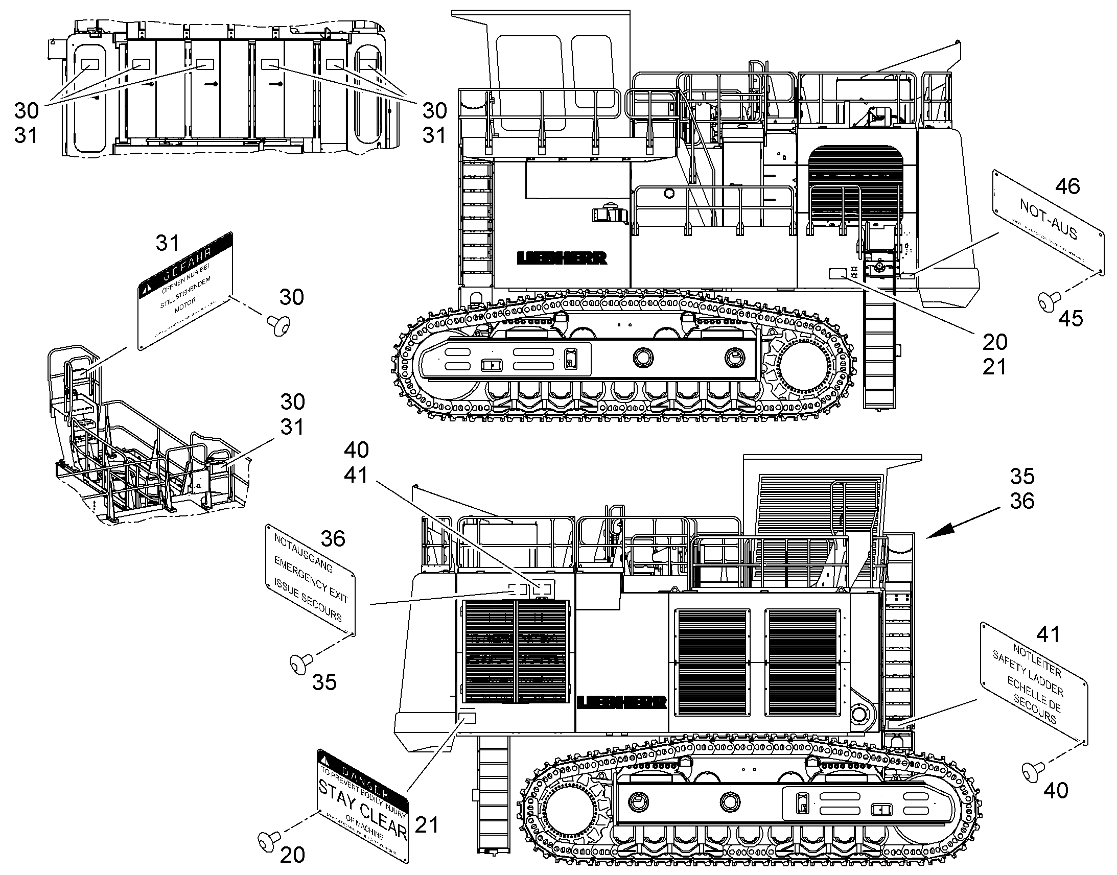 ТАБЛИЧКА АВАРИЙНЫЙ ВЫХОД 10092830 LIEBHERR