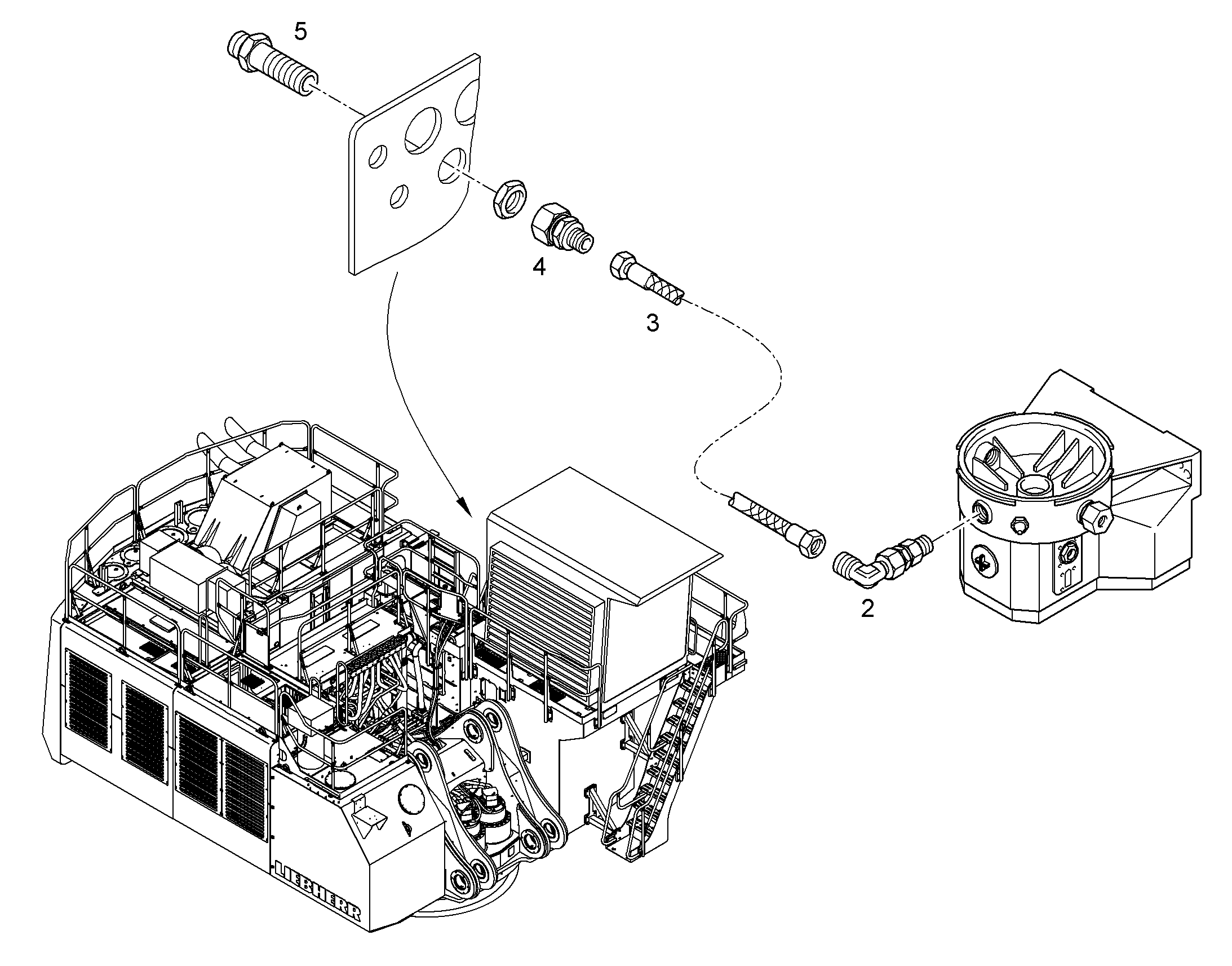 ШТУЦЕР ЗАПОЛНИТЕЛЬНЫЙ M22x1,5 - M26x1,5 10042706 LIEBHERR