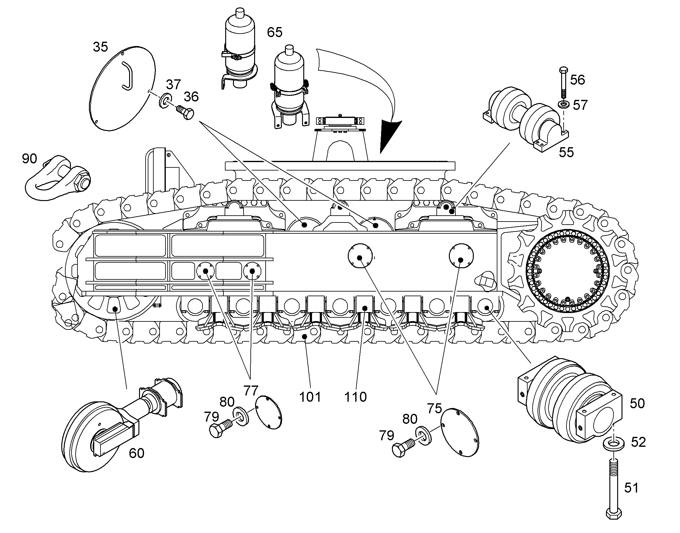 РОЛИК ПОДДЕРЖИВАЮЩИЙ R995 10491680 LIEBHERR