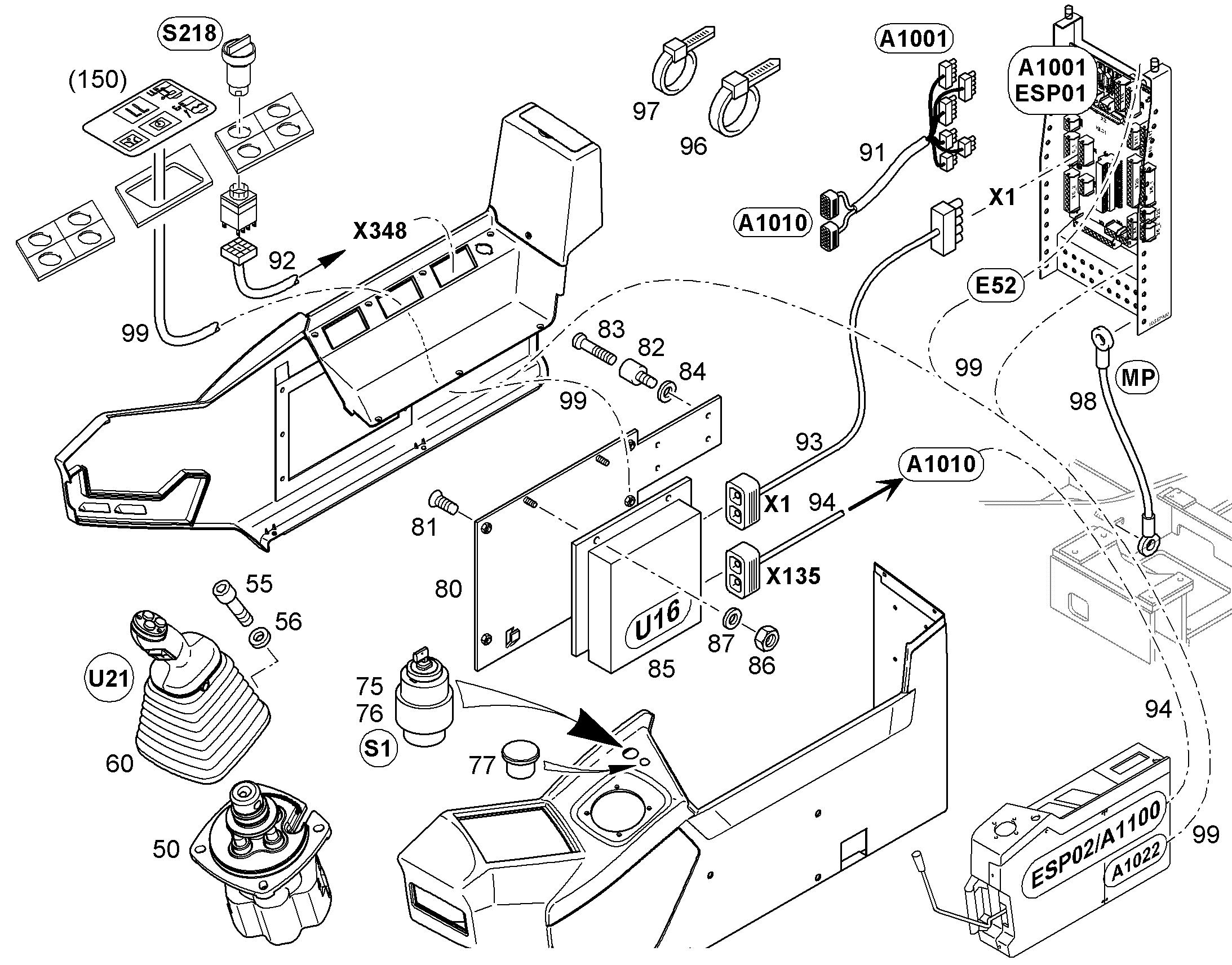 КОМПЛЕКТ КАБЕЛЕЙ A1001-A1022-E52 10382858 LIEBHERR