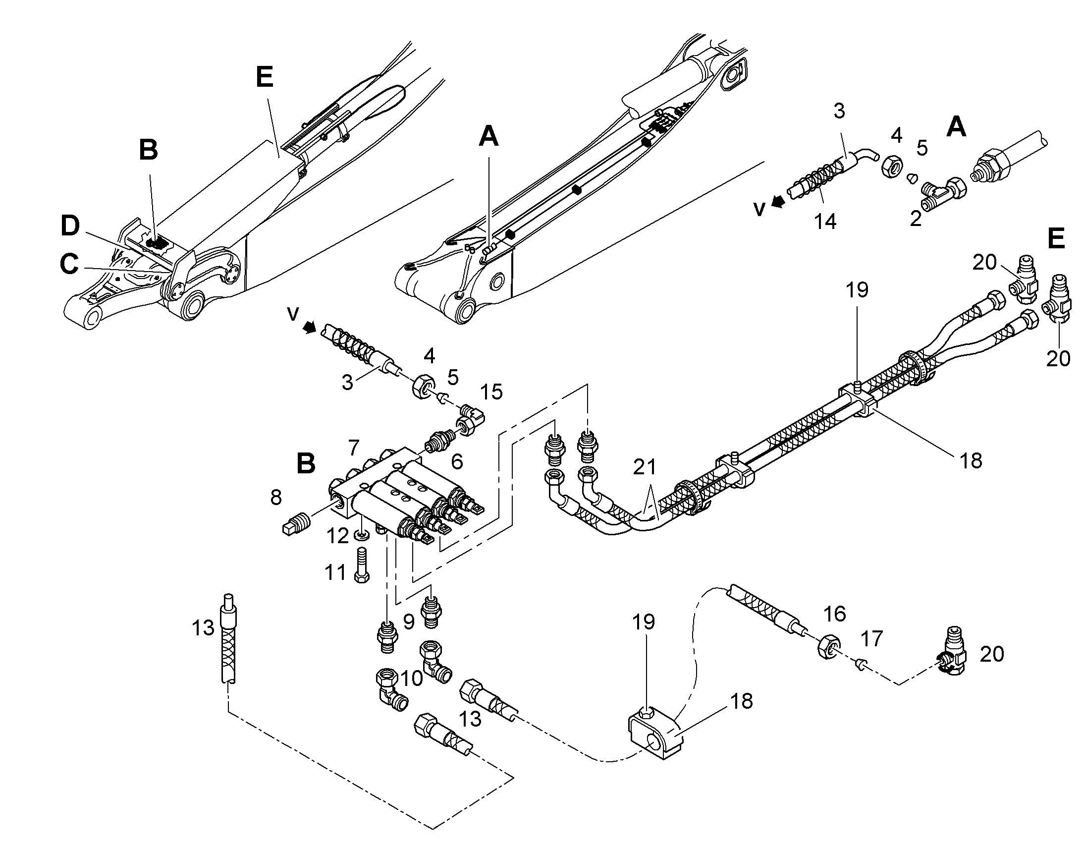 ШЛАНГ МАСЛЯНЫЙ 5X1400 5612169 LIEBHERR