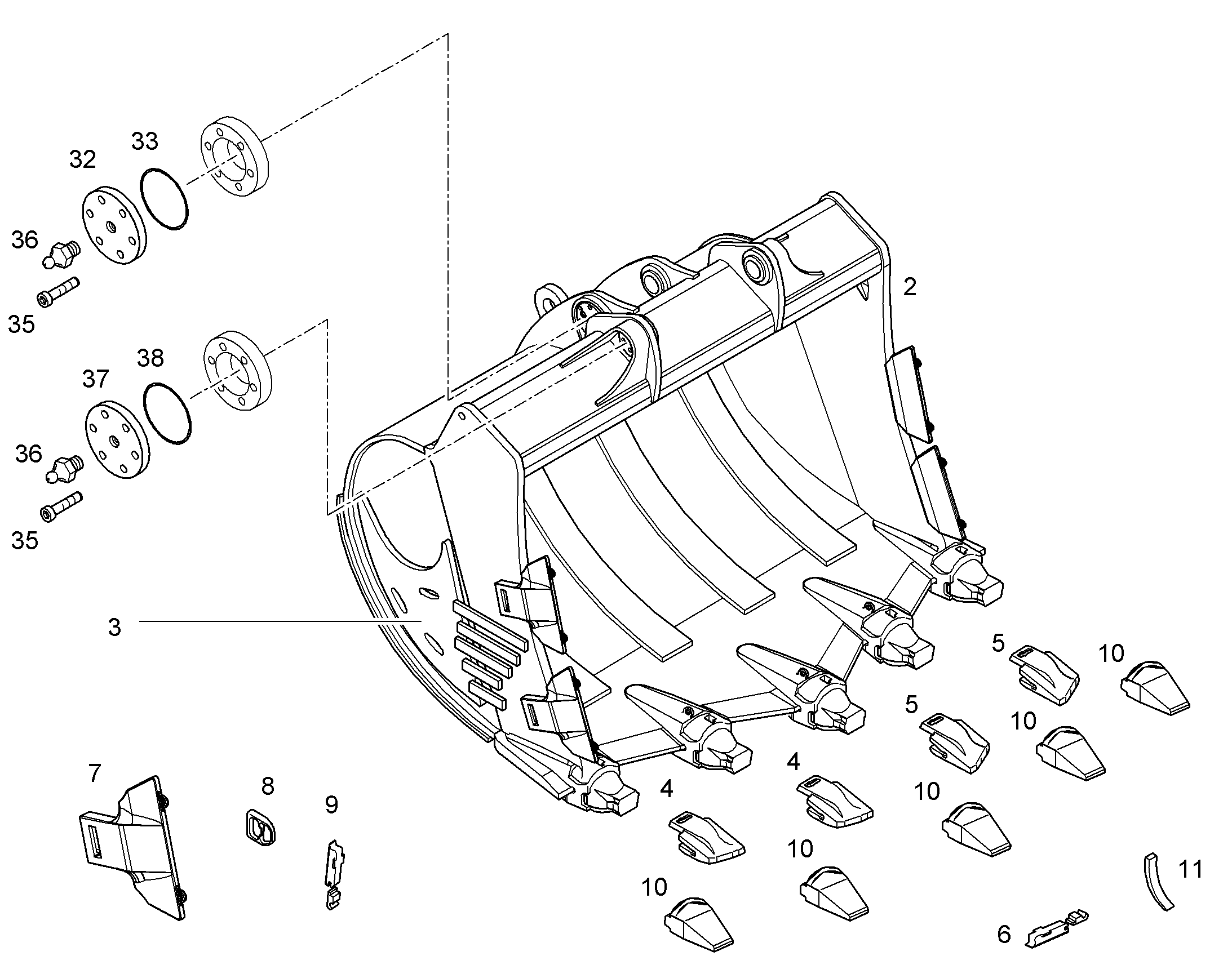 ЛОПАТА ОБРАТНАЯ HDV 10368806 LIEBHERR