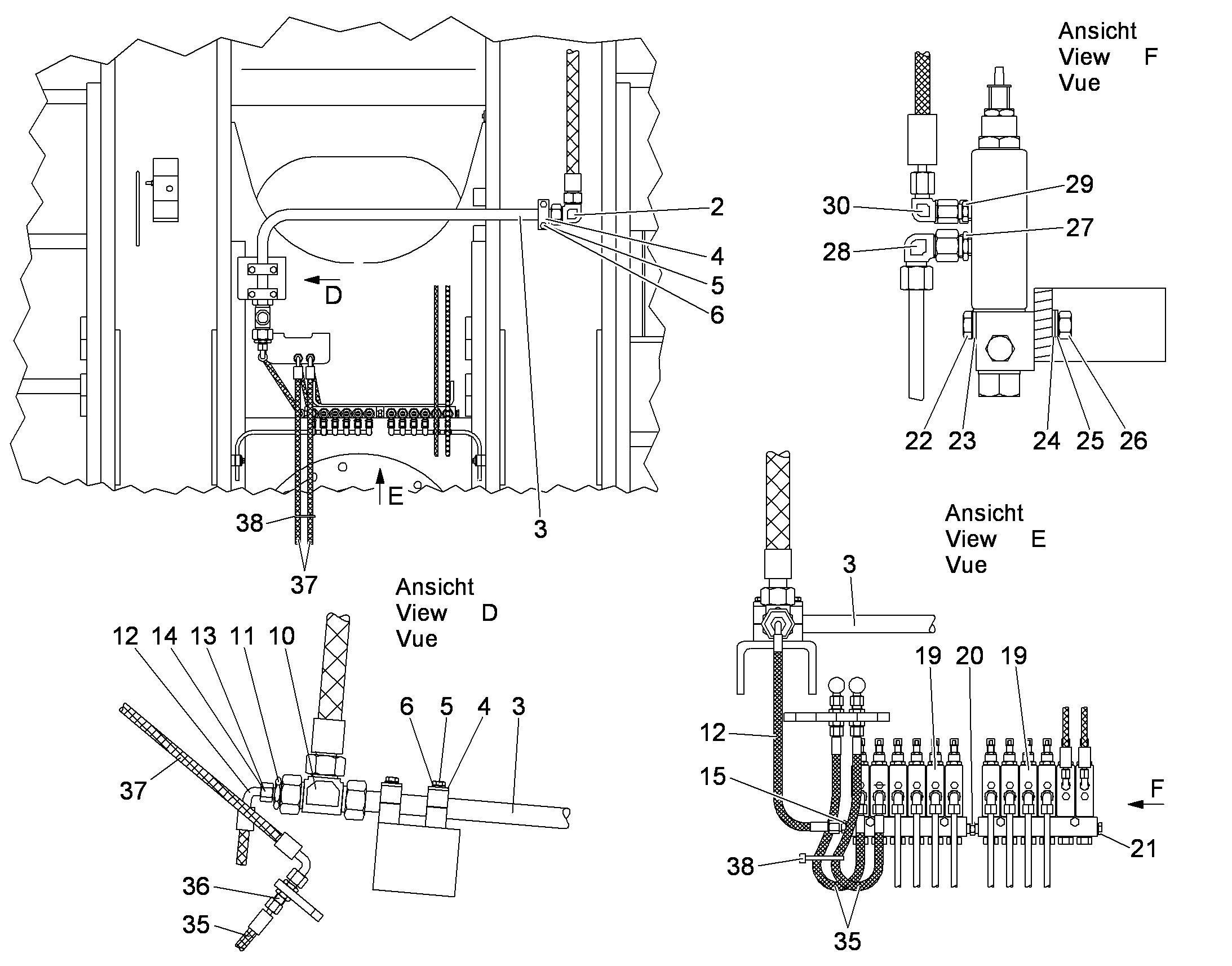 СМАЗОЧНАЯ ЛИНИЯ, КОМПЛЕКТ 9876438 LIEBHERR