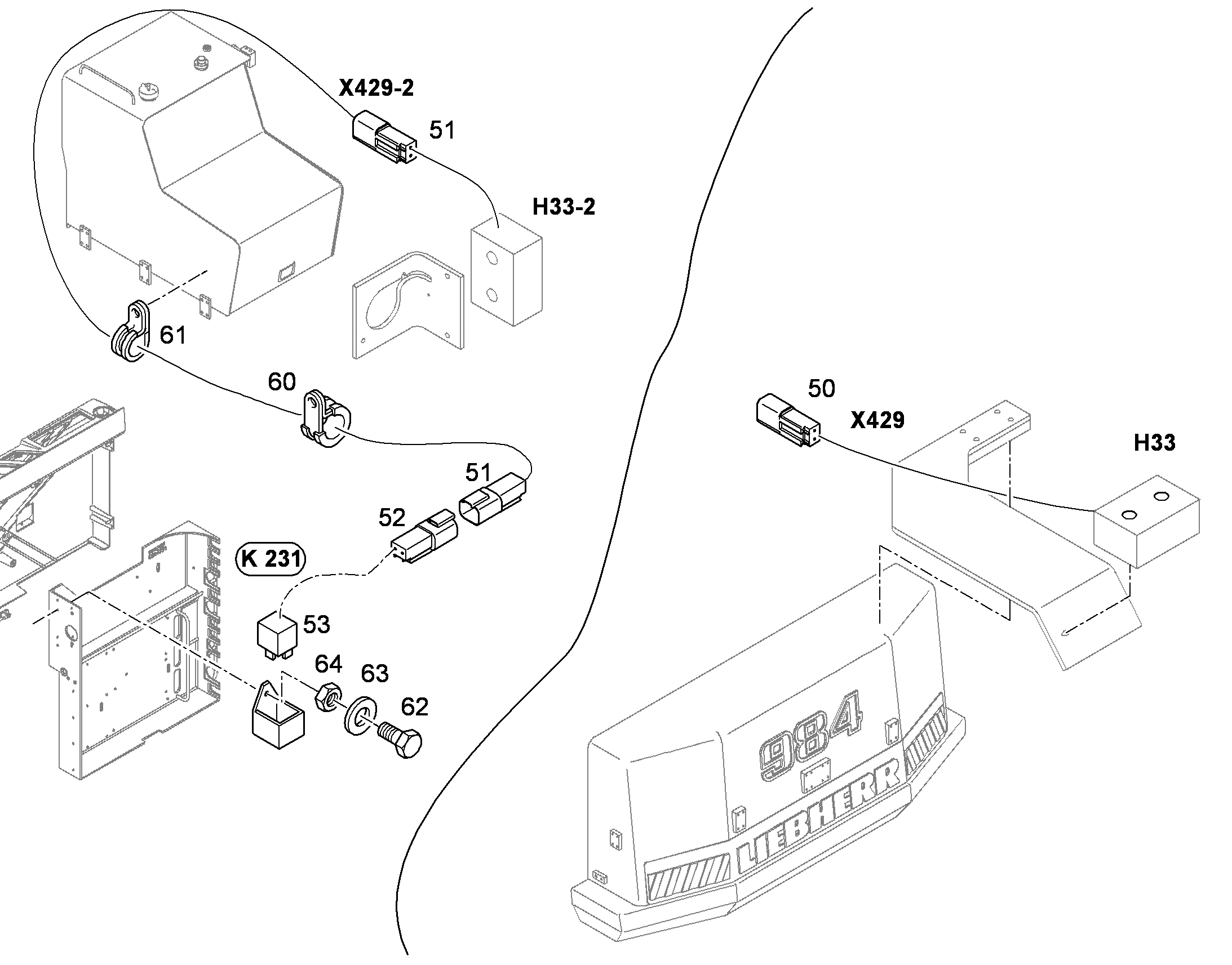 КОМПЛЕКТ КАБЕЛЕЙ A100-K231-X429 10387897 LIEBHERR
