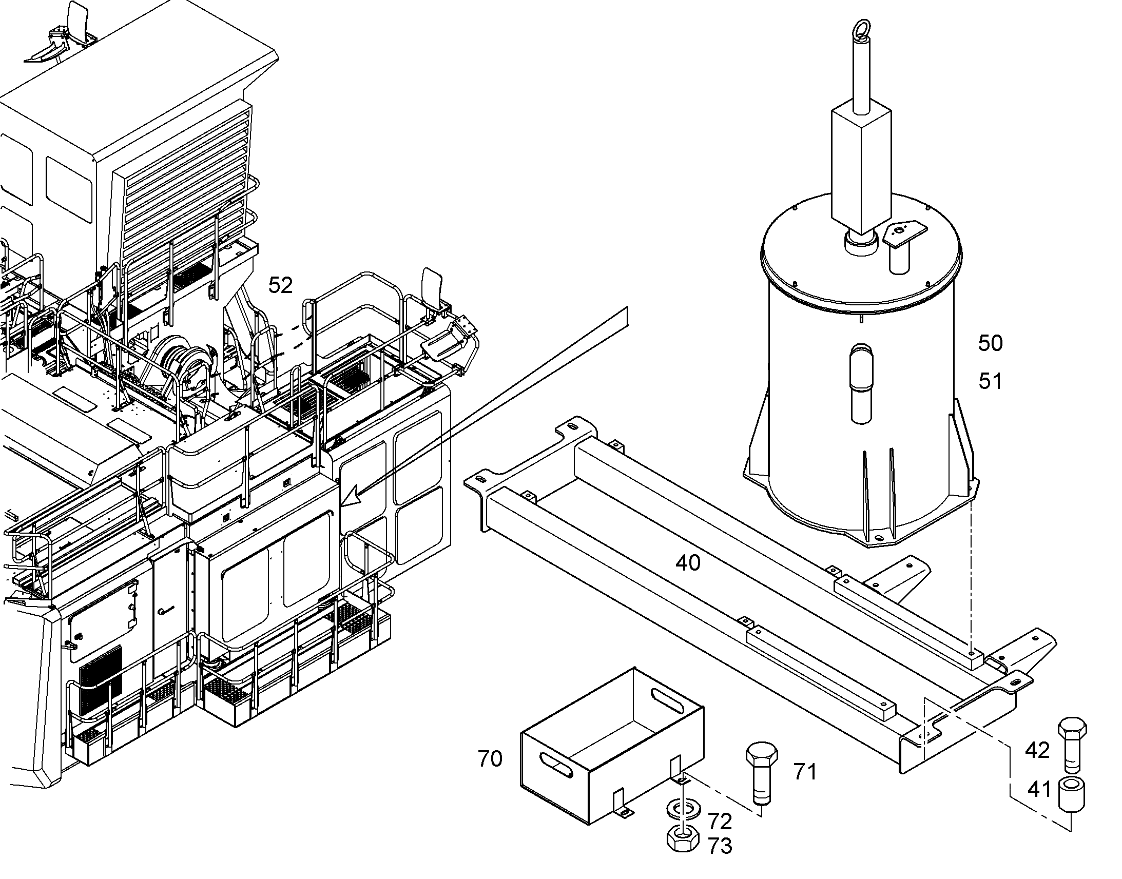 ЧАСТИ КОНТЕЙНЕР+КРЕПЛЕНИЕ F.15L CONTAINER 10813748 LIEBHERR