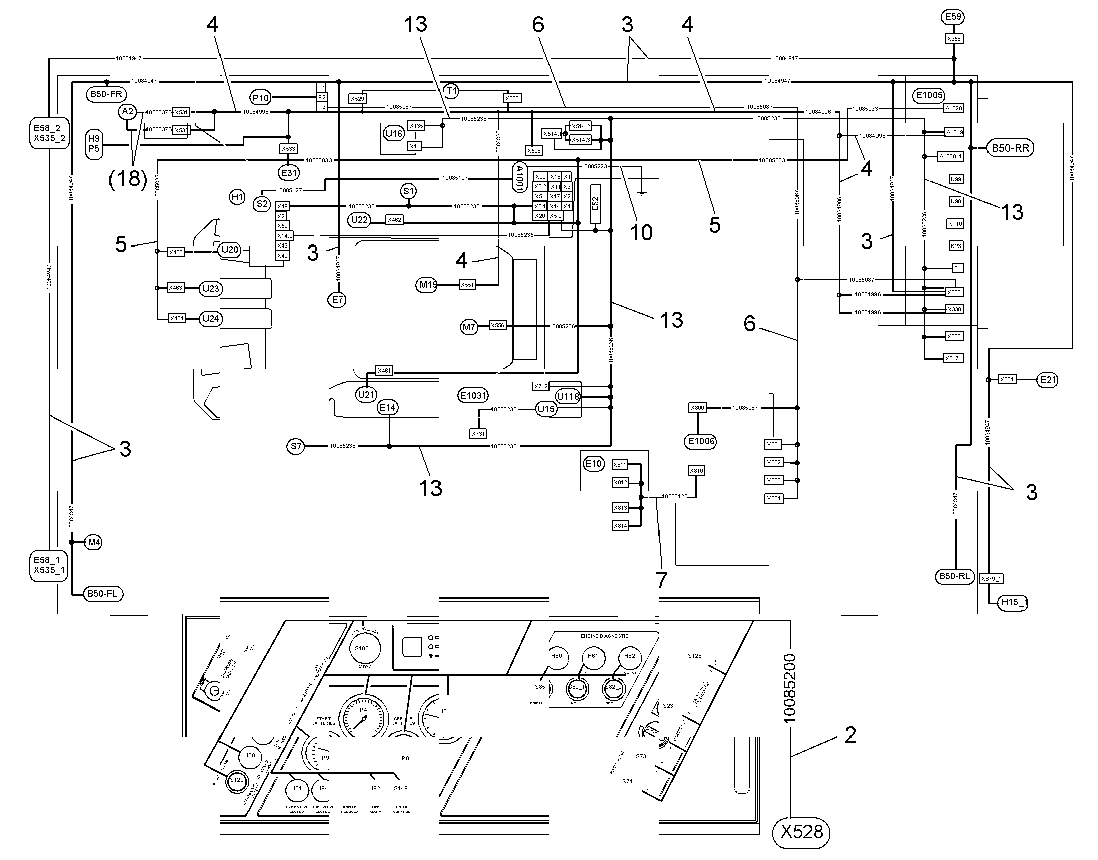 КОМПЛЕКТ КАБЕЛЕЙ 10001780 LIEBHERR