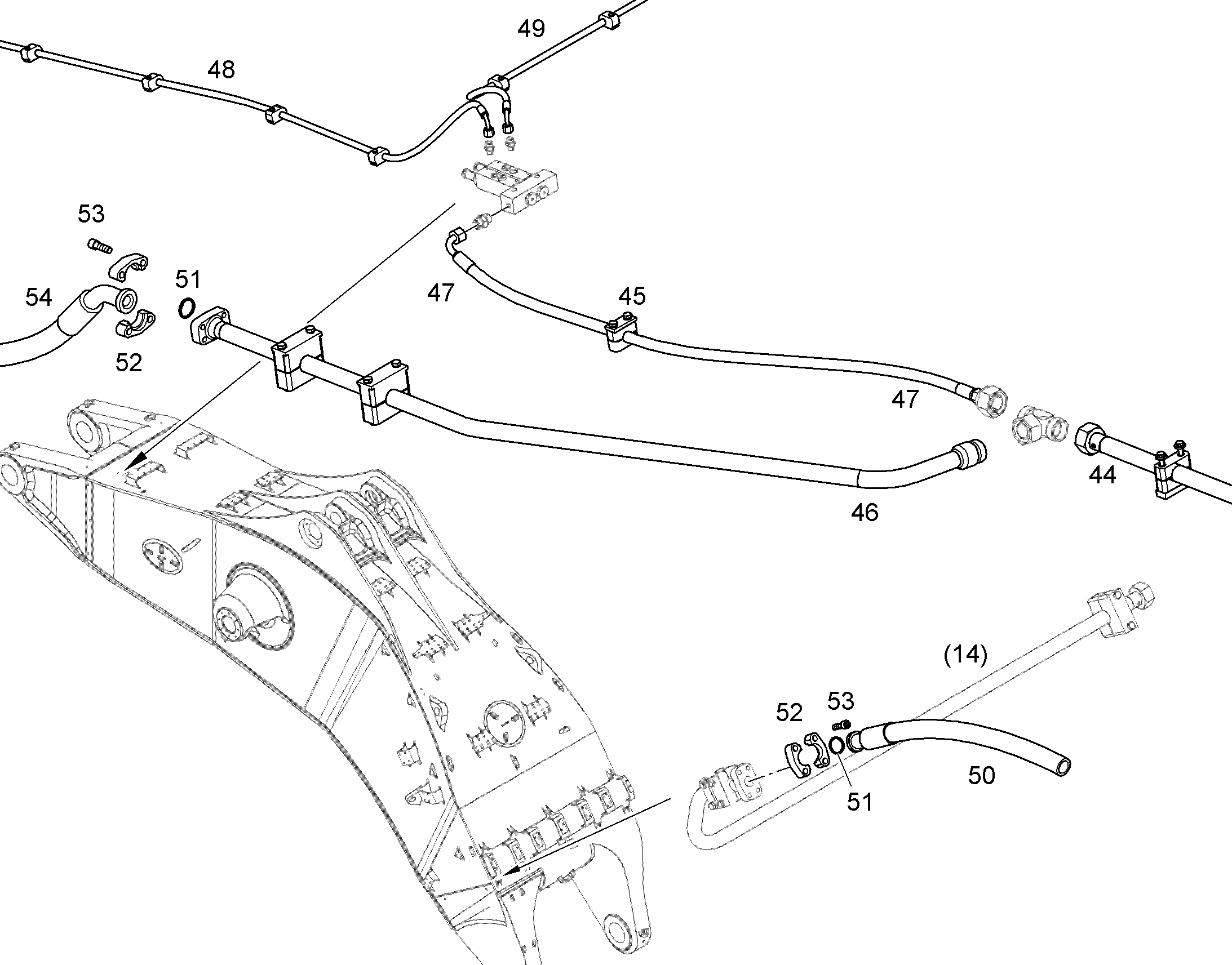 ШЛАНГ 12X1500 7012622 LIEBHERR