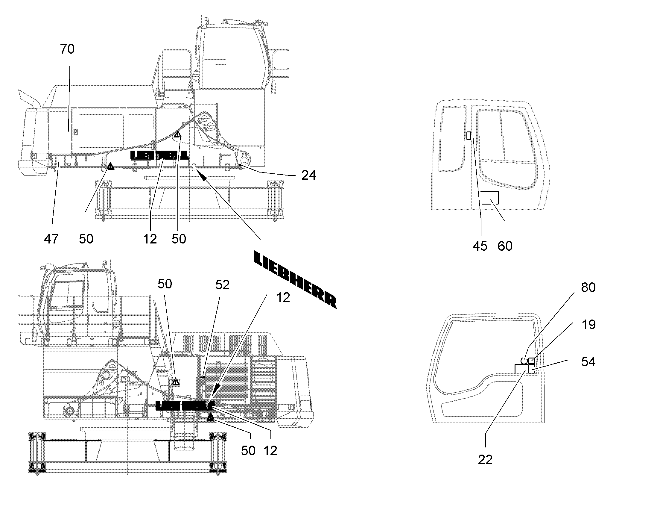 ЗНАК ПРЕДУПРЕЖДАЮЩИЙ 11470282 LIEBHERR