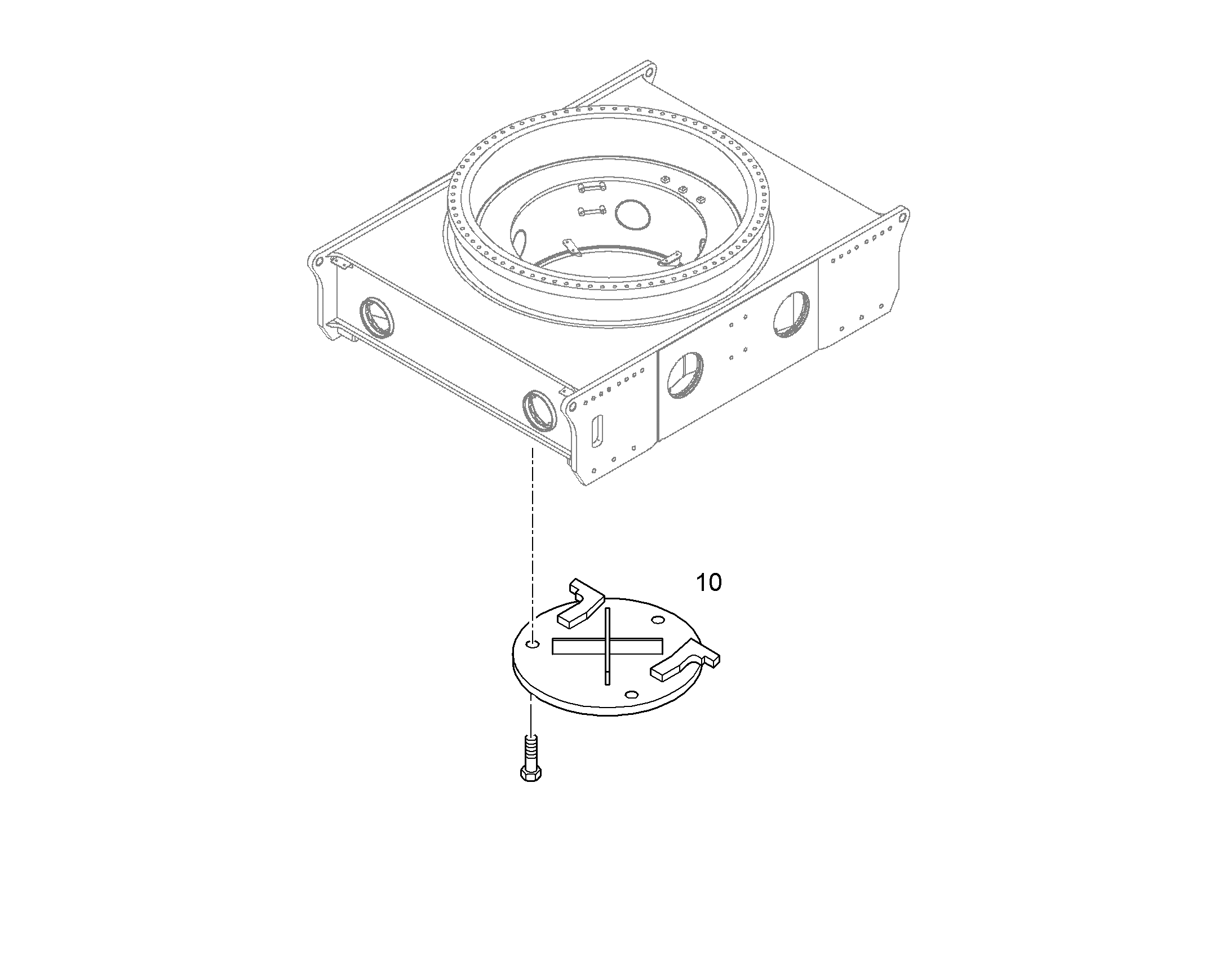 LOWER COVERING CENTRE PIECE 11076193 LIEBHERR