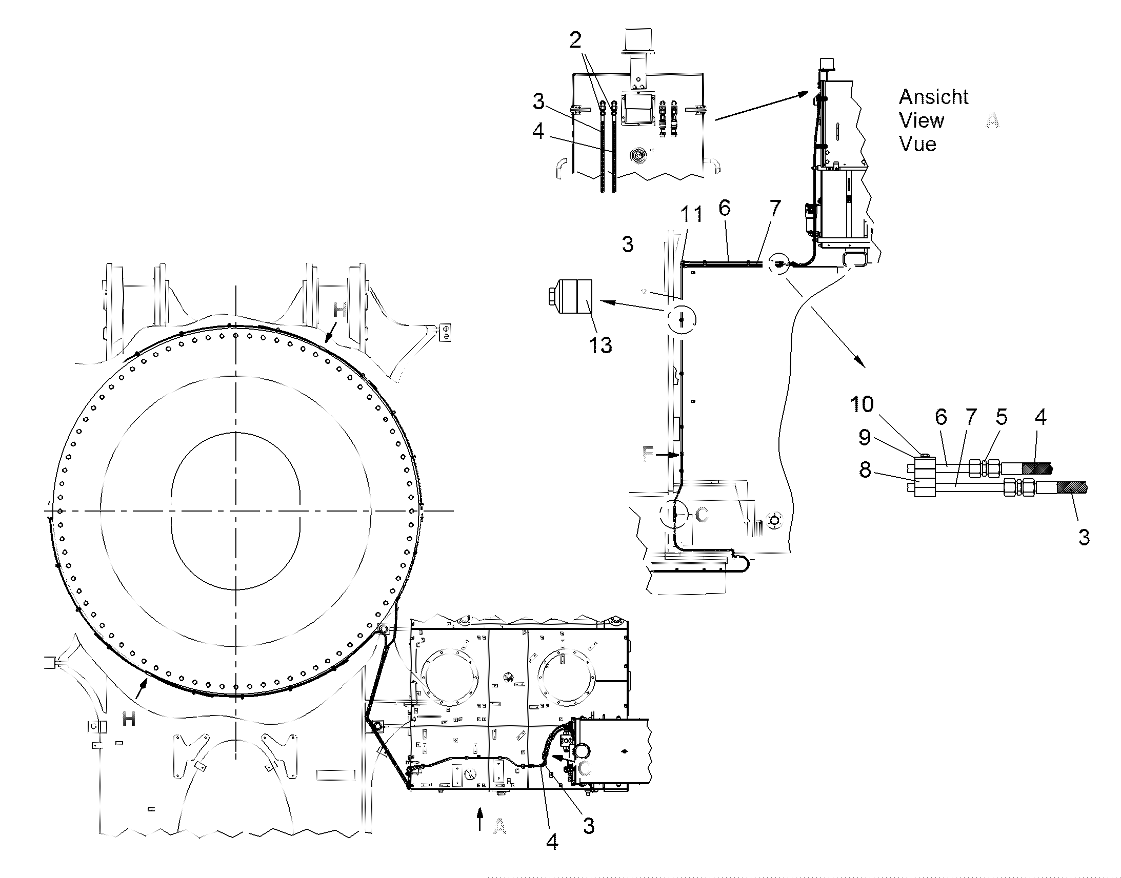ТРУБОПРОВОД НАПОРНЫЙ 11113140 LIEBHERR