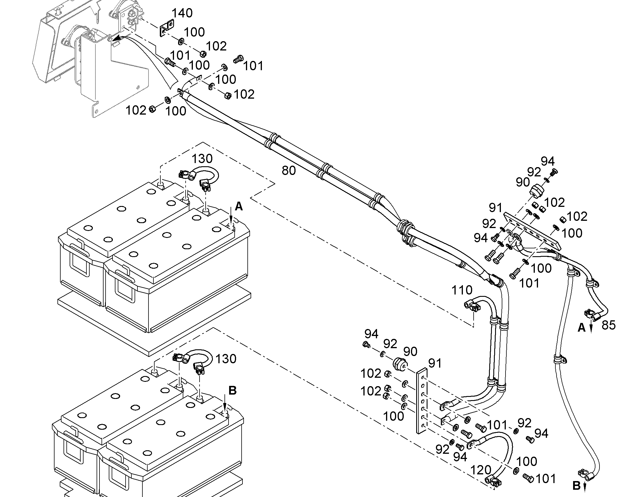 КАБЕЛЬ АККУМУЛЯТОРА 10395941 LIEBHERR