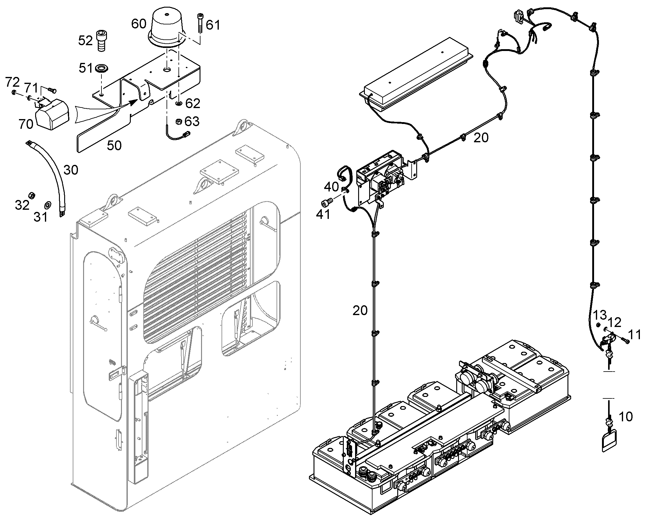 КОМПЛЕКТ КАБЕЛЕЙ BATTERY BOX 10830073 LIEBHERR