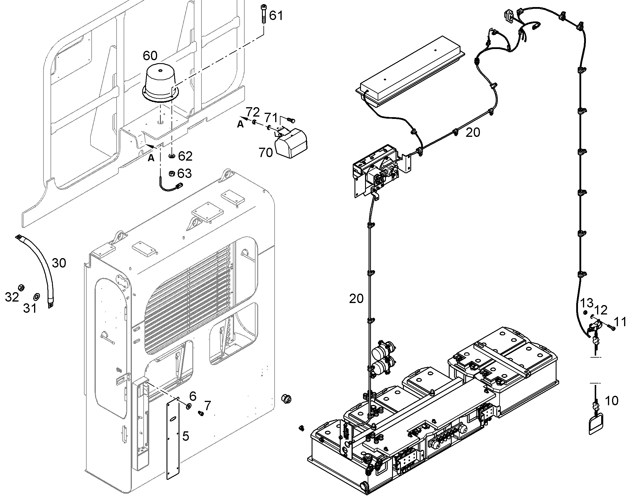 КОМПЛЕКТ КАБЕЛЕЙ BATTERY BOX 10837478 LIEBHERR