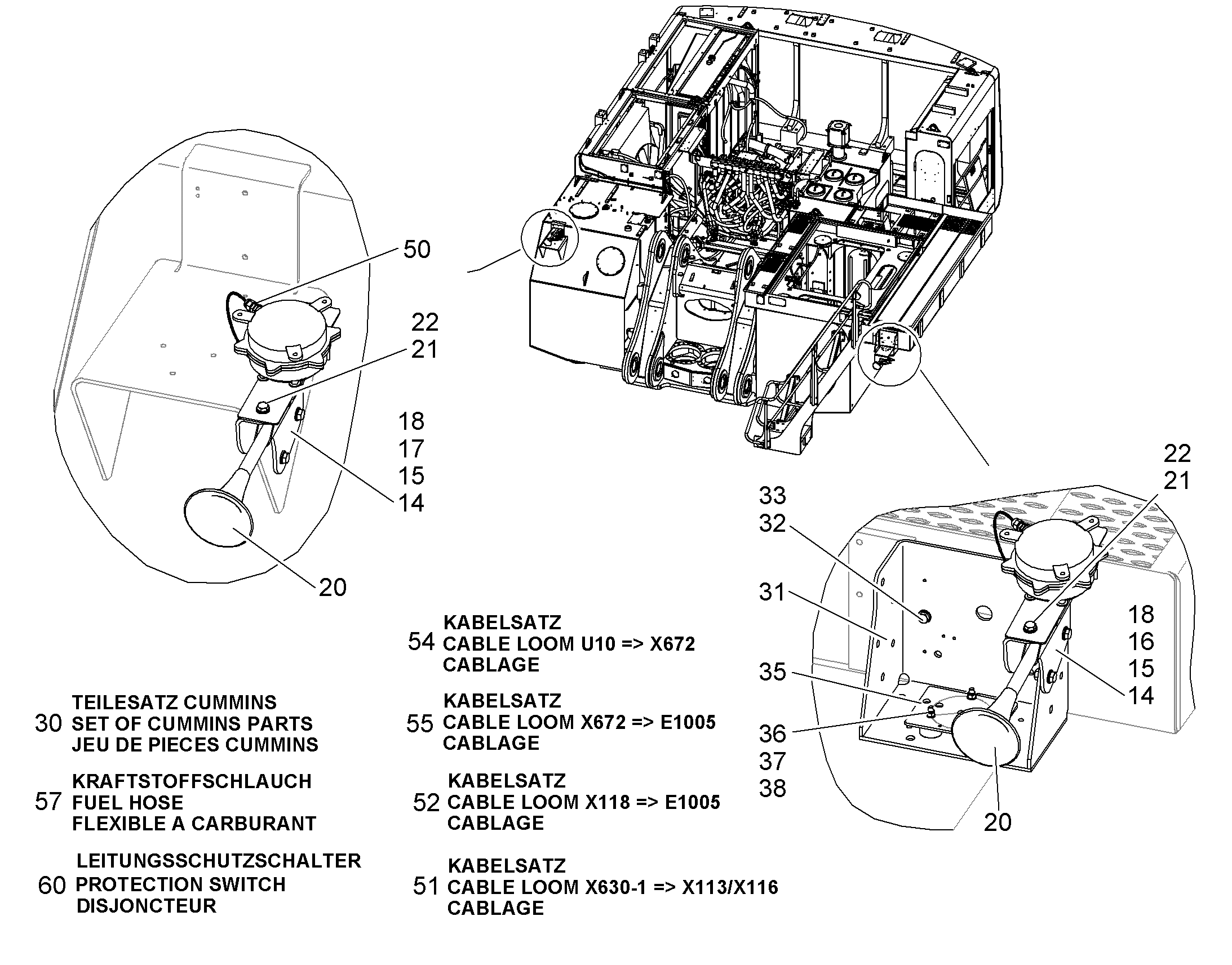 КОМПЛЕКТ КАБЕЛЕЙ 10832455 LIEBHERR