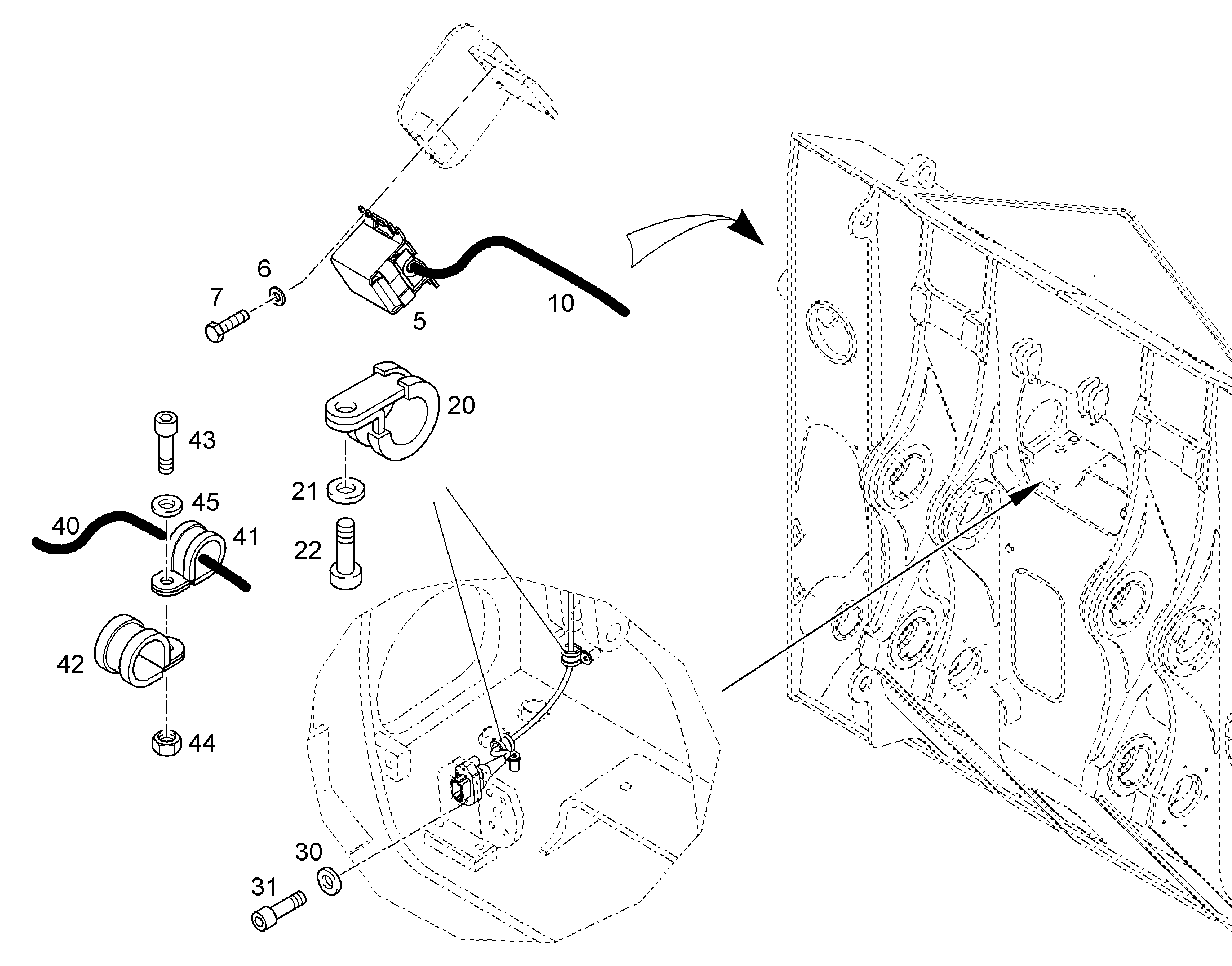WIRING HARNESS BUCKET 11077580 LIEBHERR