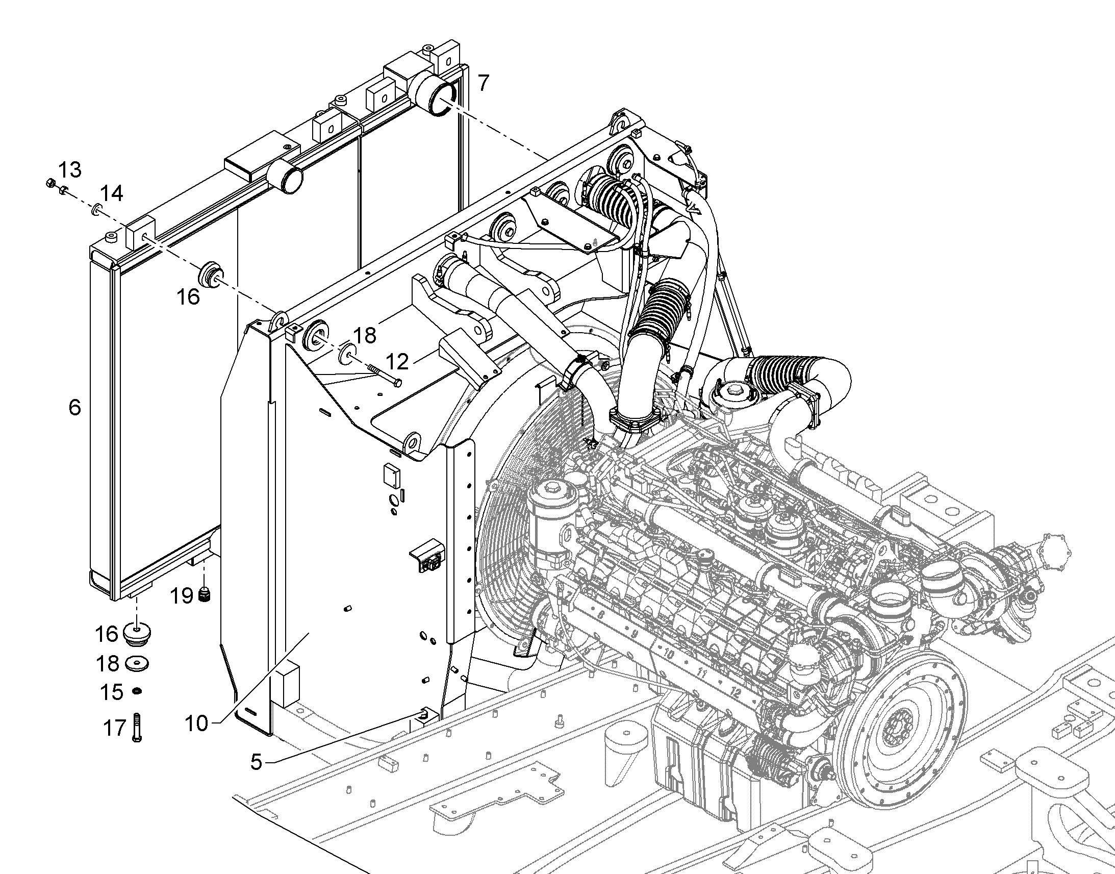 КРЕП. ЧАСТИ БАЧКА РАДИАТОРА 10836274 LIEBHERR