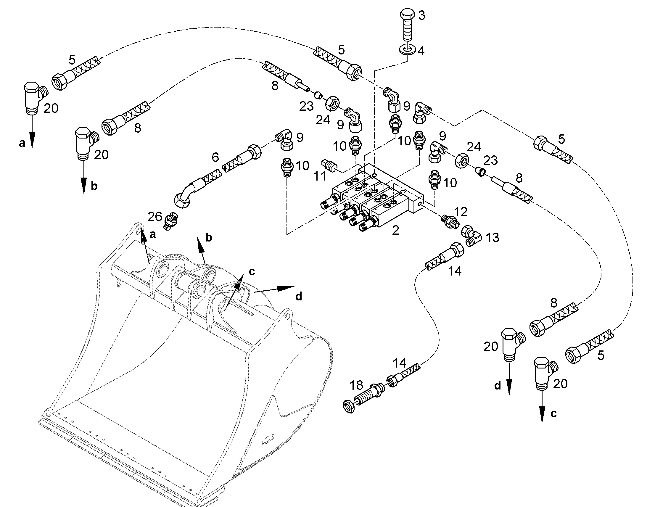 ШЛАНГ МАСЛЯНЫЙ 5X1200 11644014 LIEBHERR