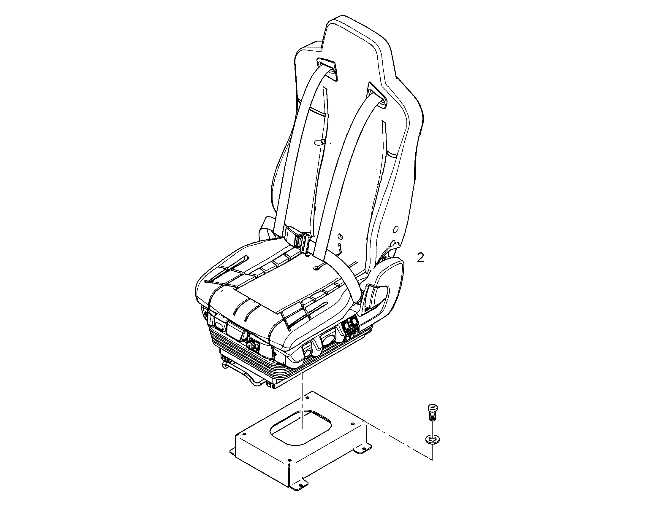 KIT SEAT WITH BELT 4-POINTS 11079797 LIEBHERR