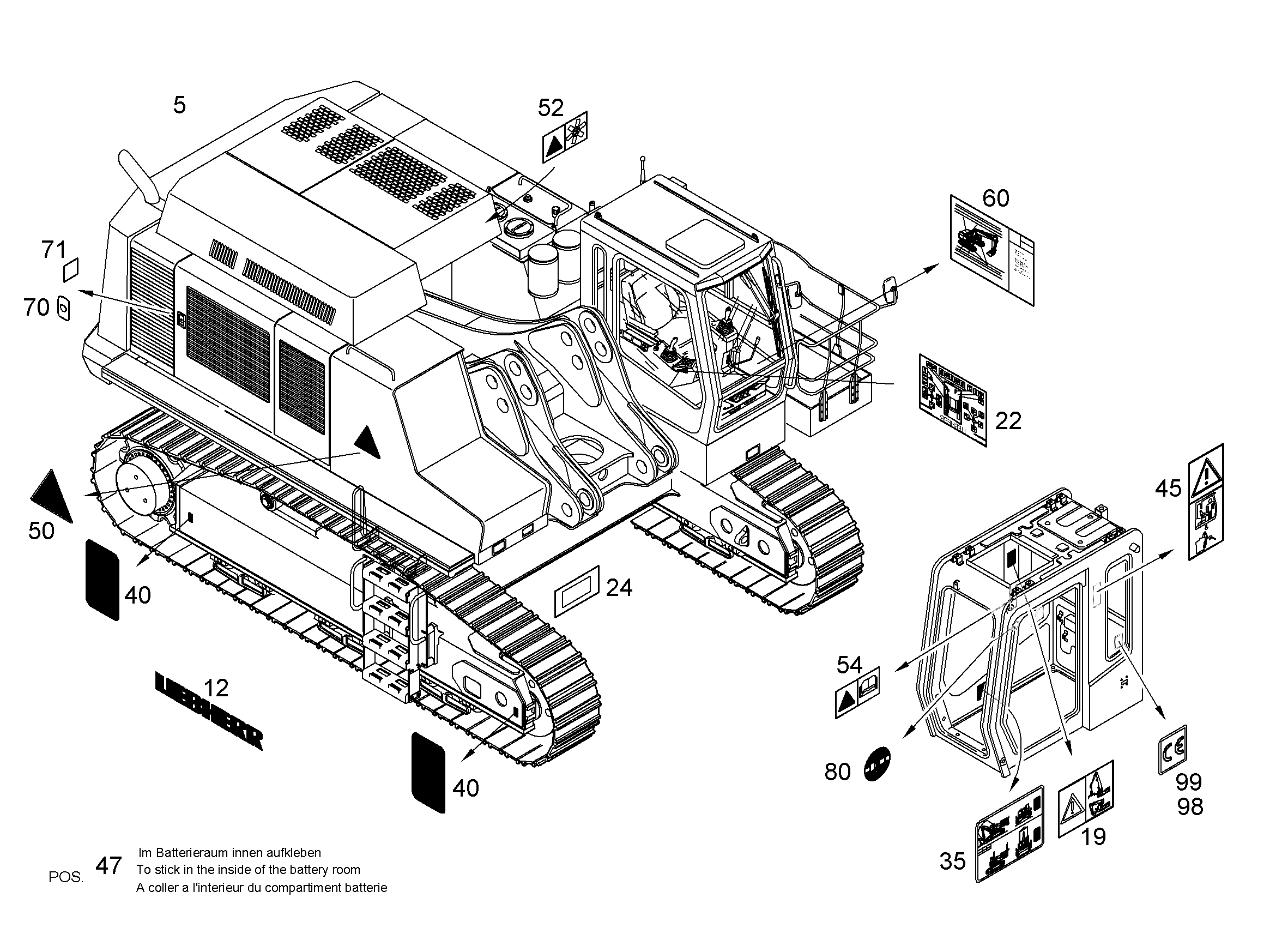 ЭТИКЕТКА BATTERIE 60mmX45mm 10084941 LIEBHERR