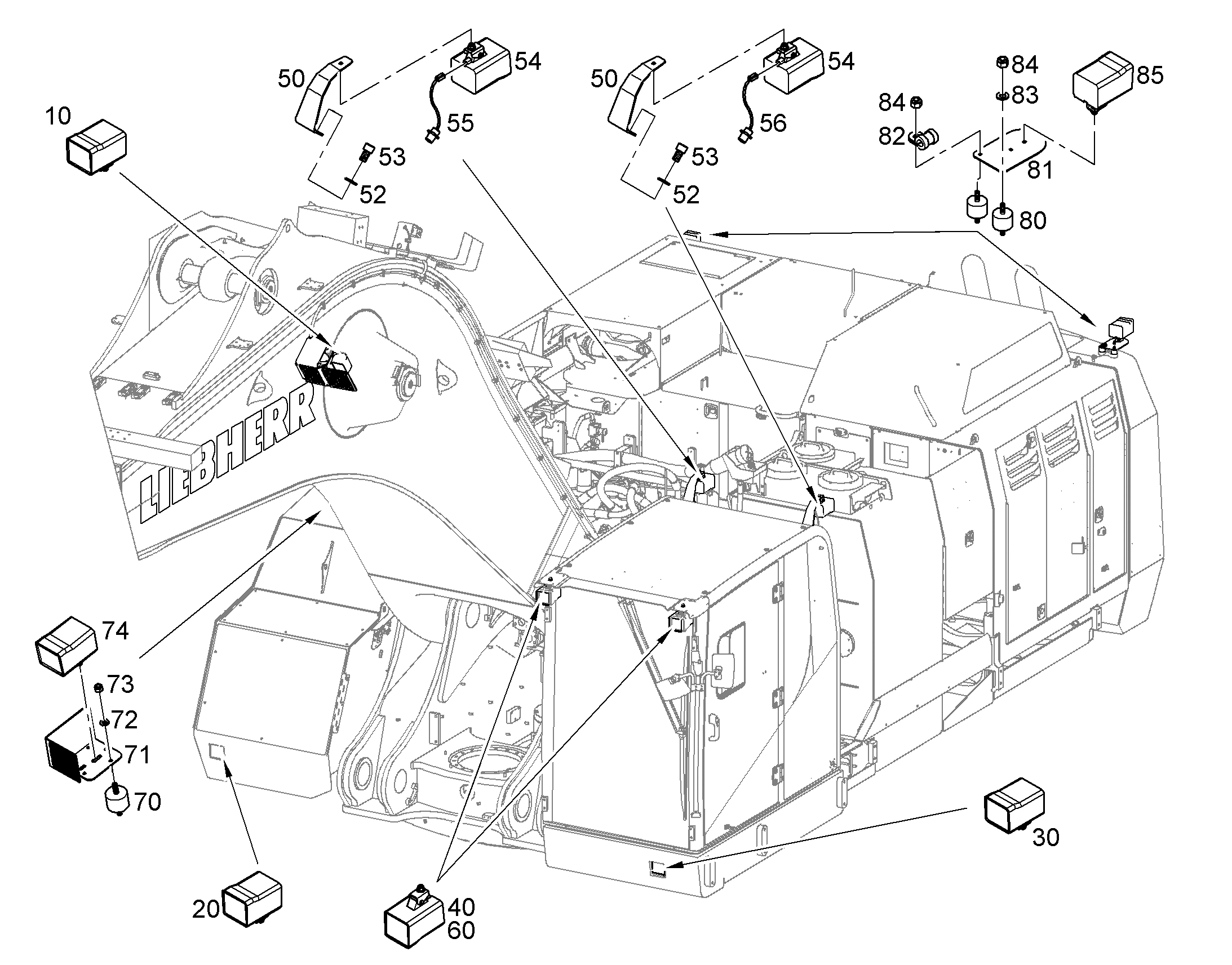КОМПЛЕКТ КАБЕЛЕЙ XENON 11474709 LIEBHERR