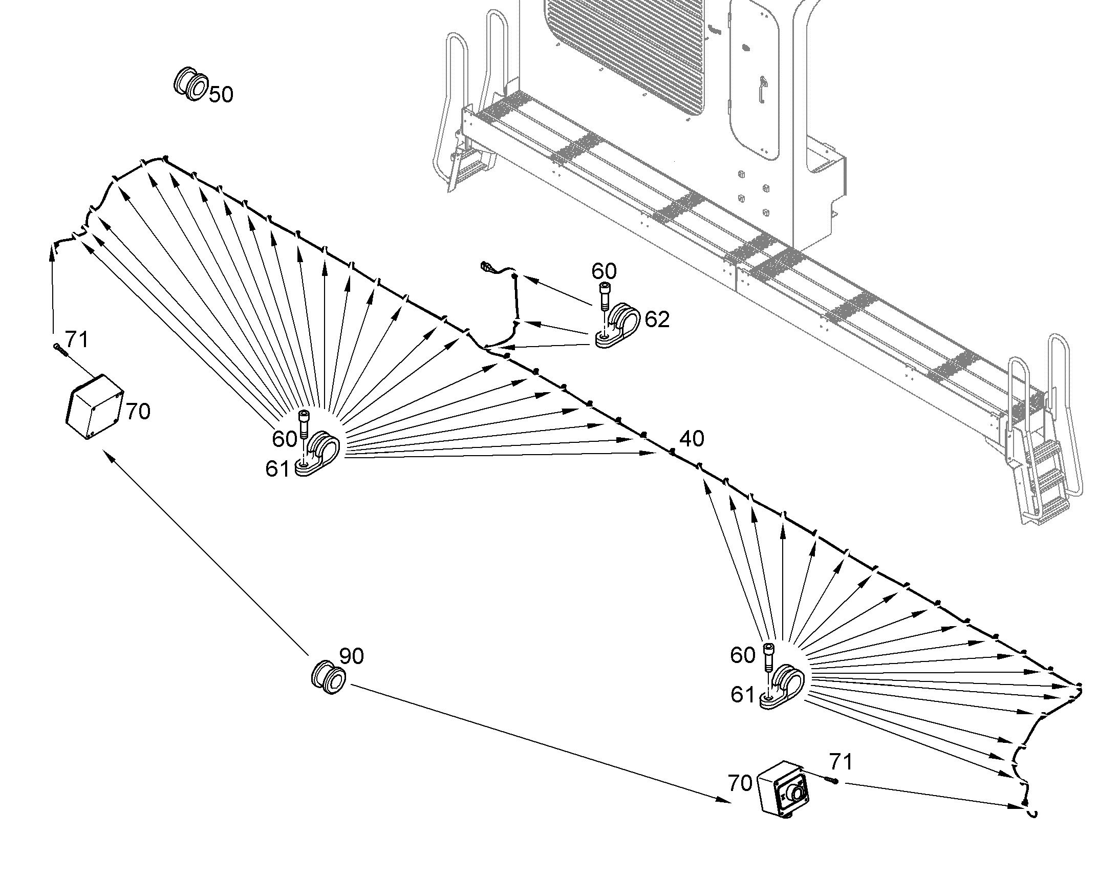 ЭЛЕКТРОПРОВОДКА ЛЕСТНИЦЫ 11471167 LIEBHERR