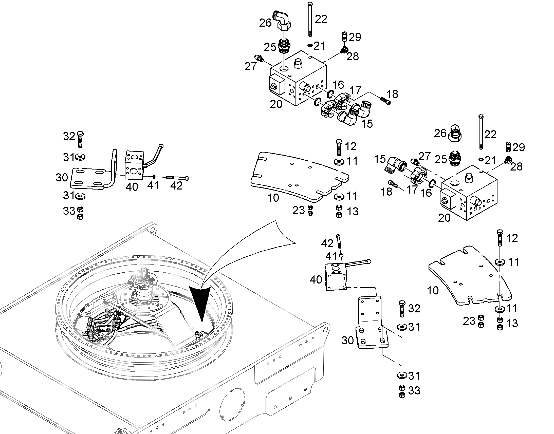 ФЛАНЦЕВОЕ СОЕДИНЕНИЕ WFS 30S M42X2 10023249 LIEBHERR
