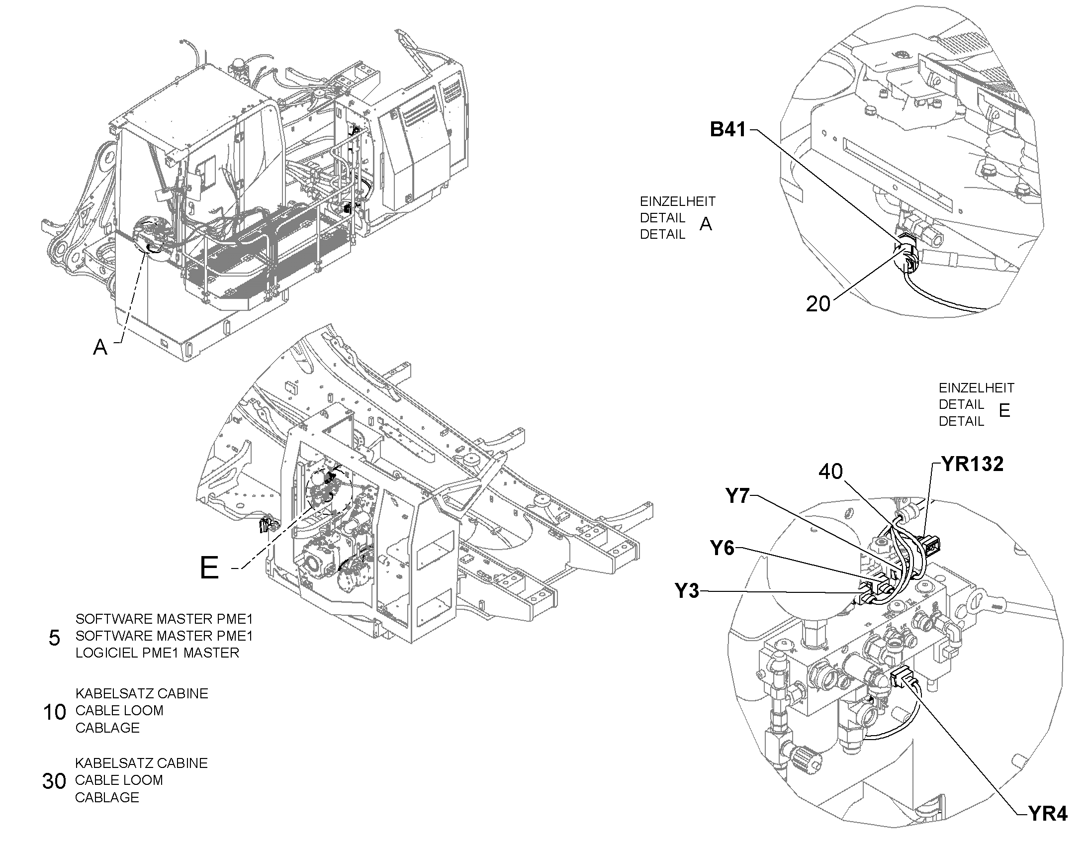 КОМПЛЕКТ КАБЕЛЕЙ CABINE 11753200 LIEBHERR