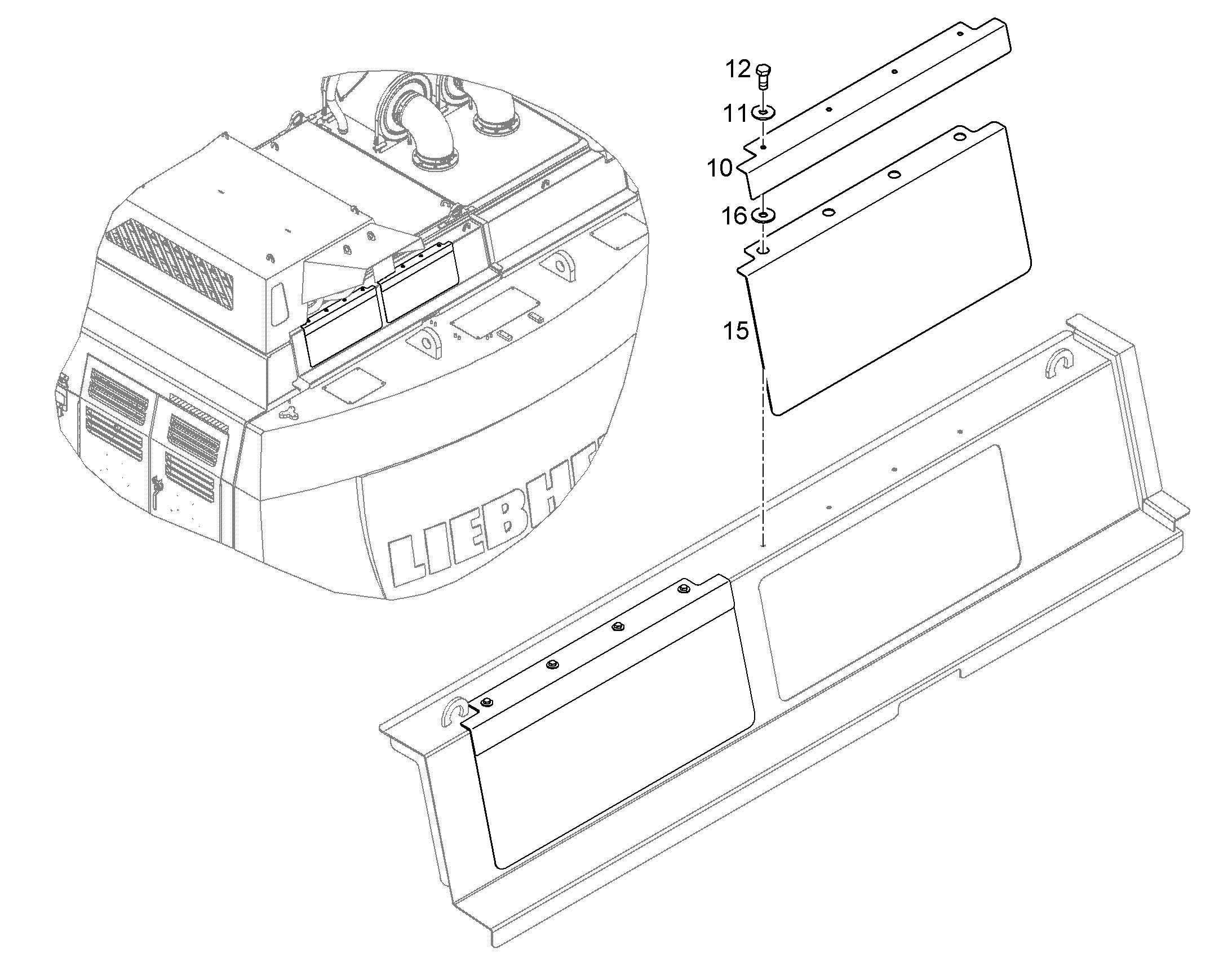 ЩИТОК С ФАСКОЙ 11850771 LIEBHERR