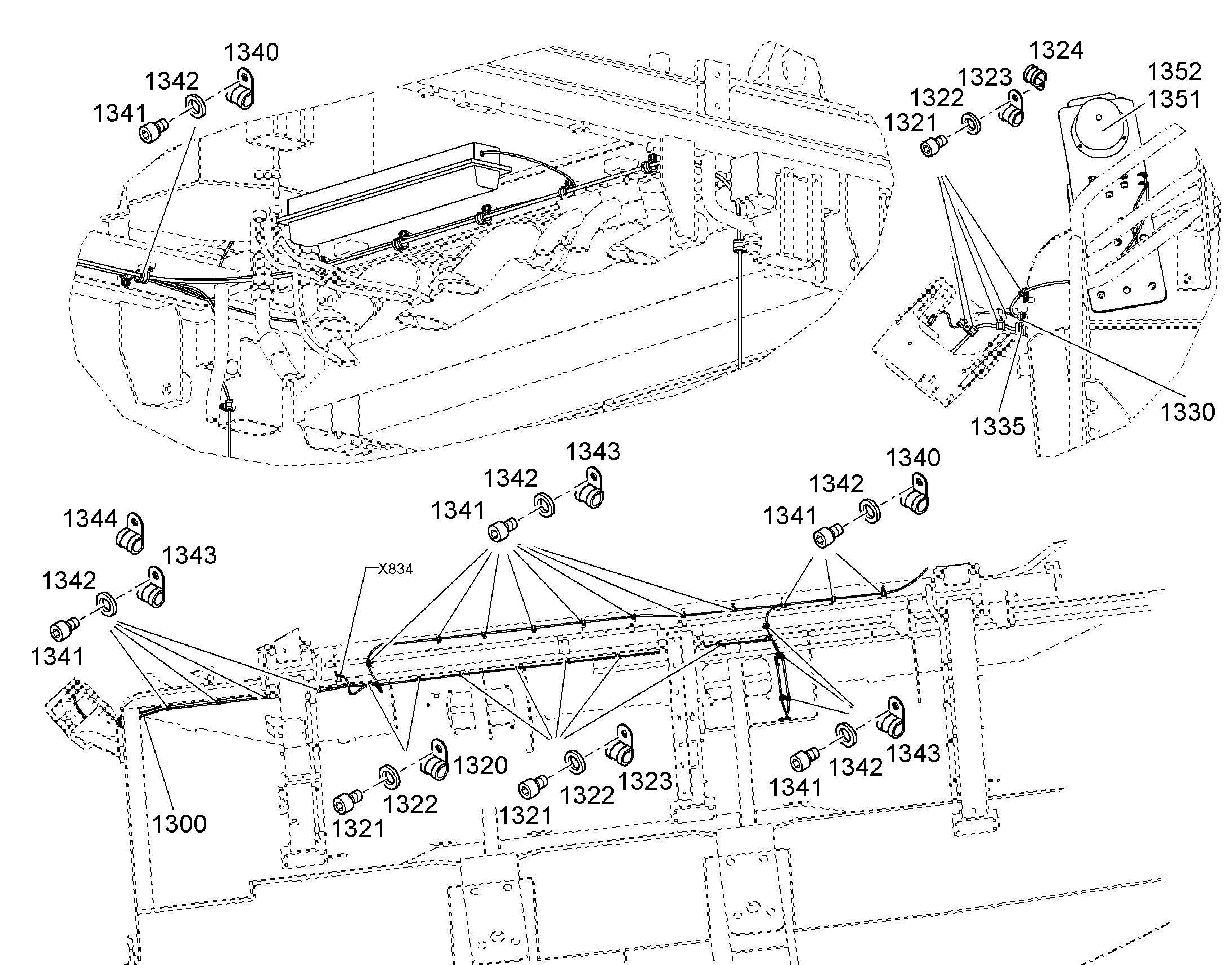 КОМПЛЕКТ ПРОВОДОВ БАЛЛАСТ 10397929 LIEBHERR