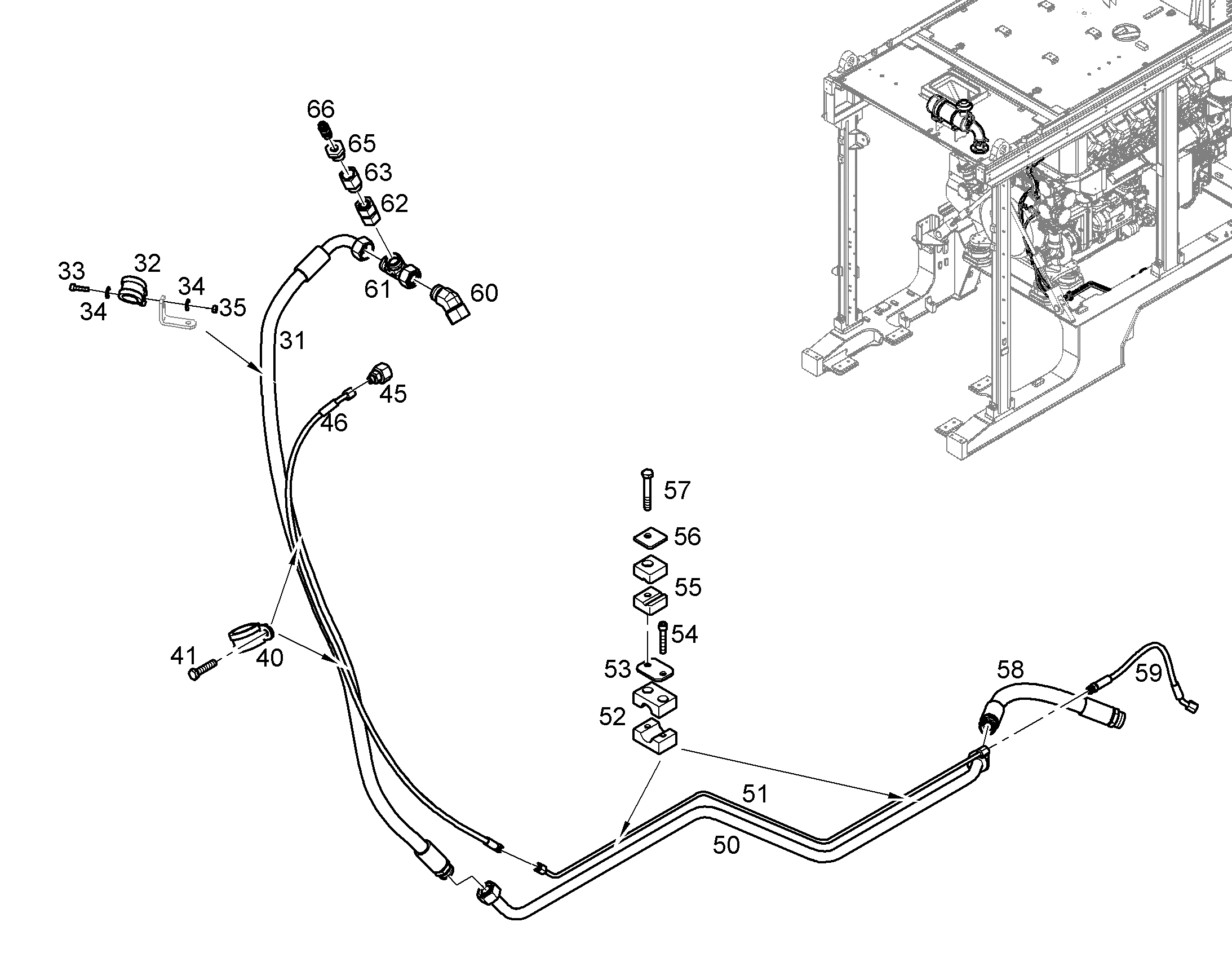 ШЛАНГ МАСЛЯНЫЙ 5X1050 5614351 LIEBHERR