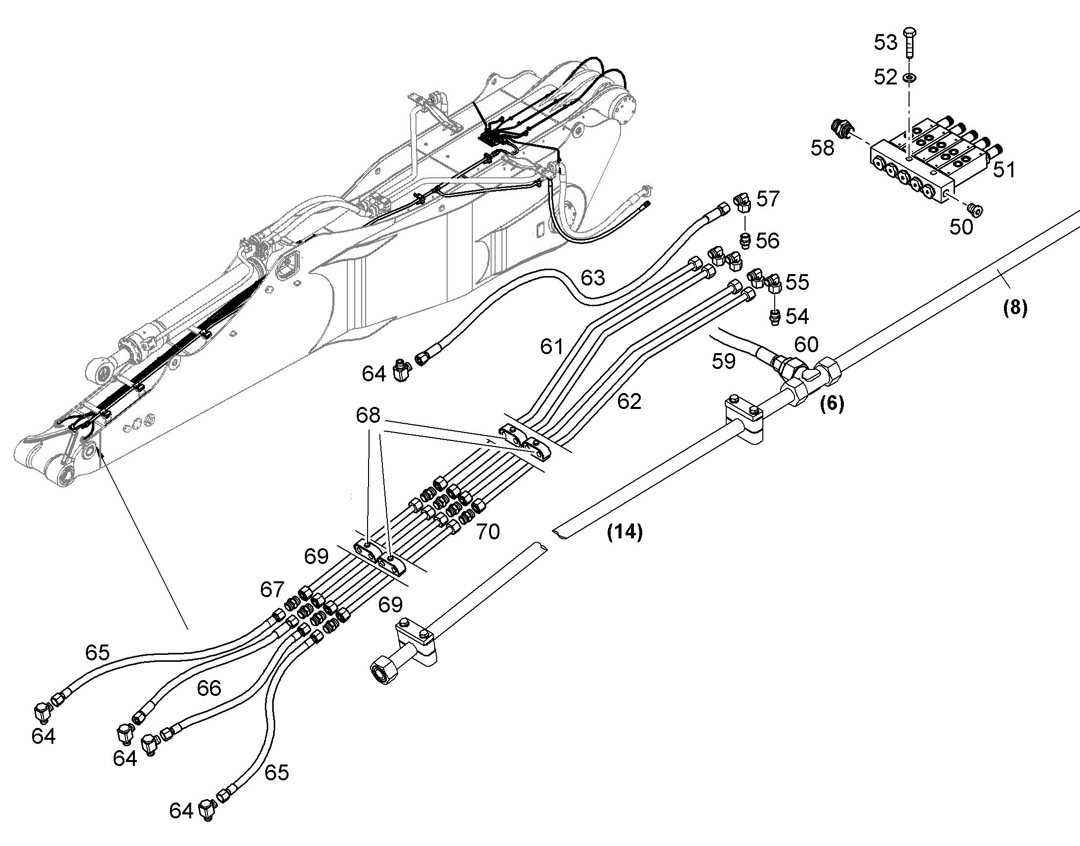 СМАЗОЧНАЯ ЛИНИЯ, КОМПЛЕКТ 11852690 LIEBHERR