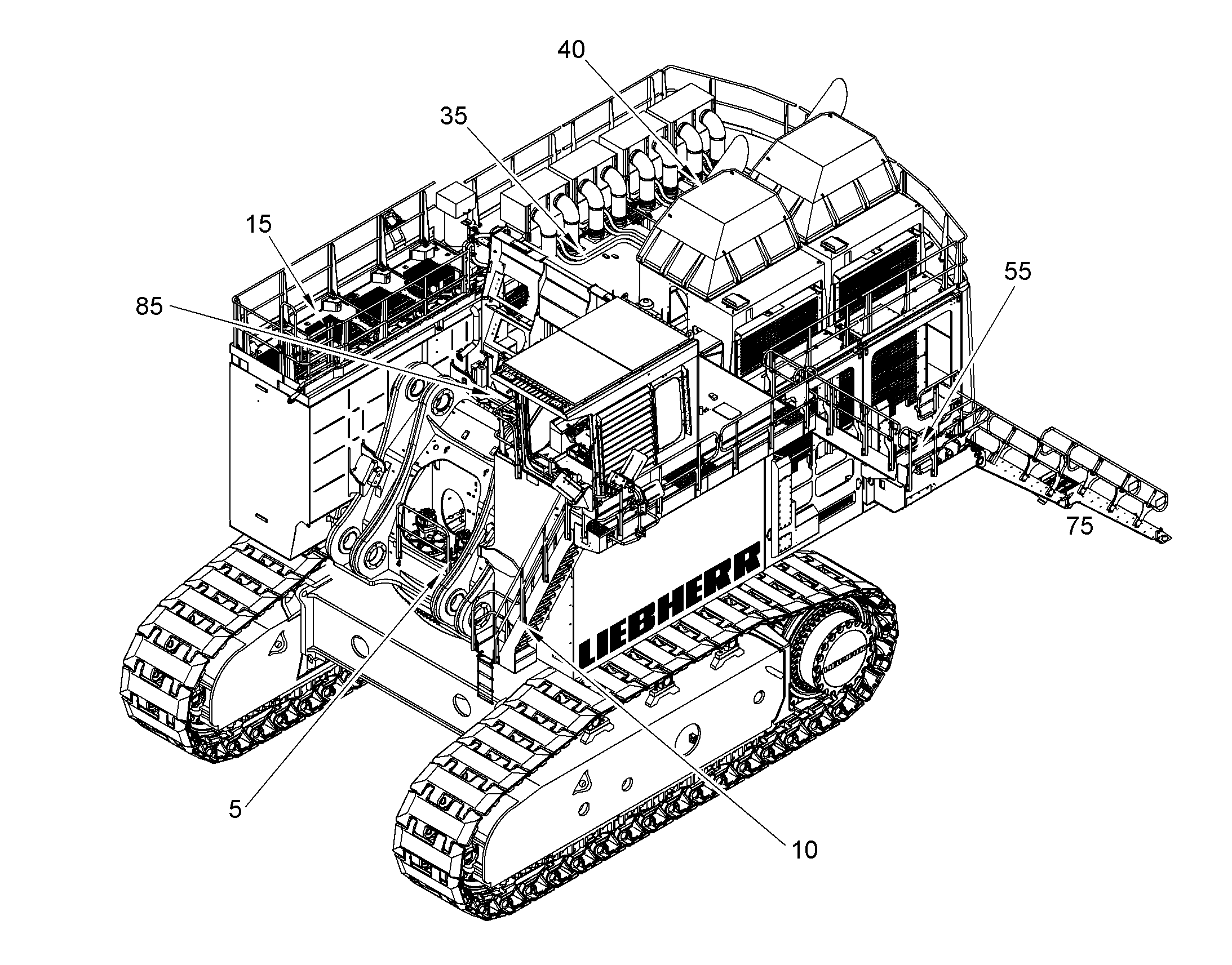 РАБОЧИЙ МОСТИК С ЛЕСТНИЦЕЙ 12186170 LIEBHERR
